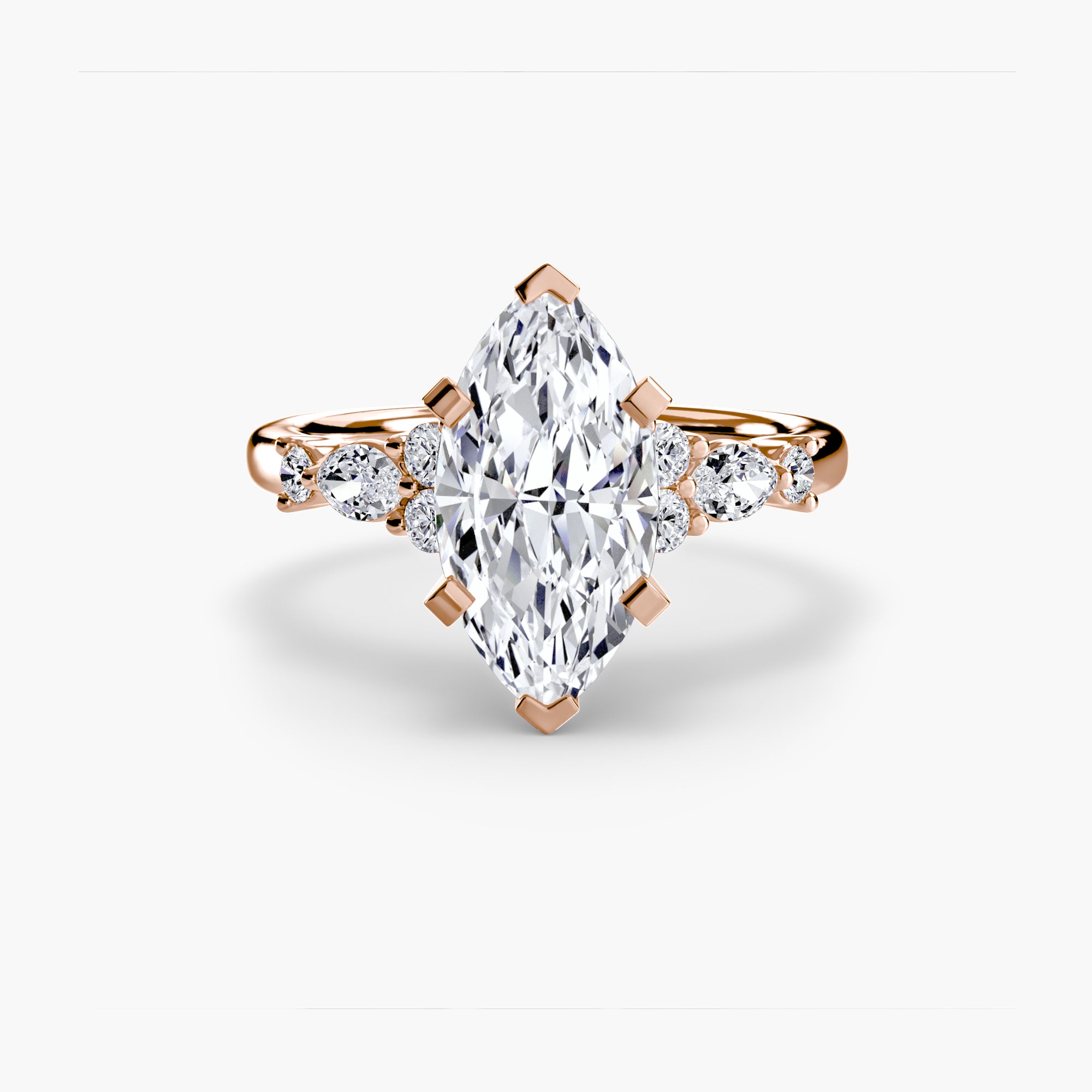 The Floral Accent Solitaire - VYKA Diamonds