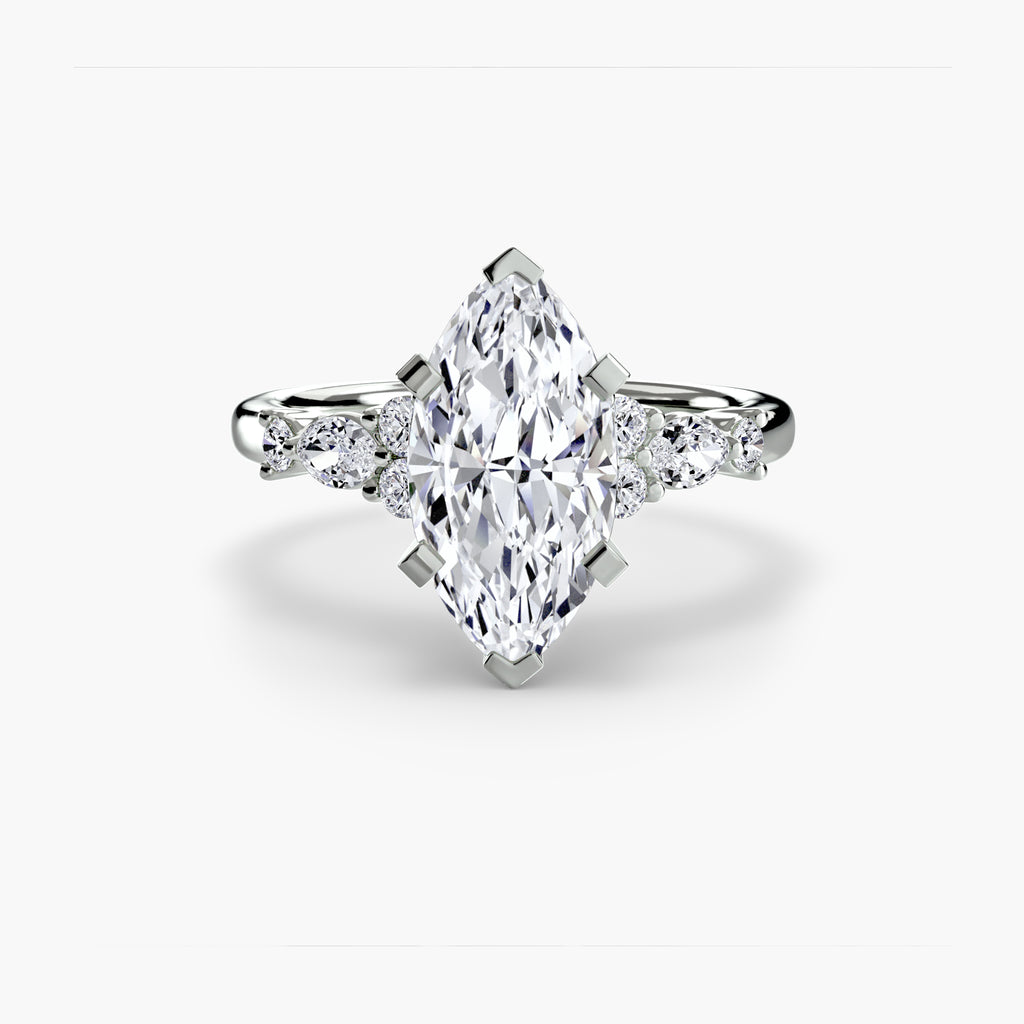 The Floral Accent Solitaire - VYKA Diamonds