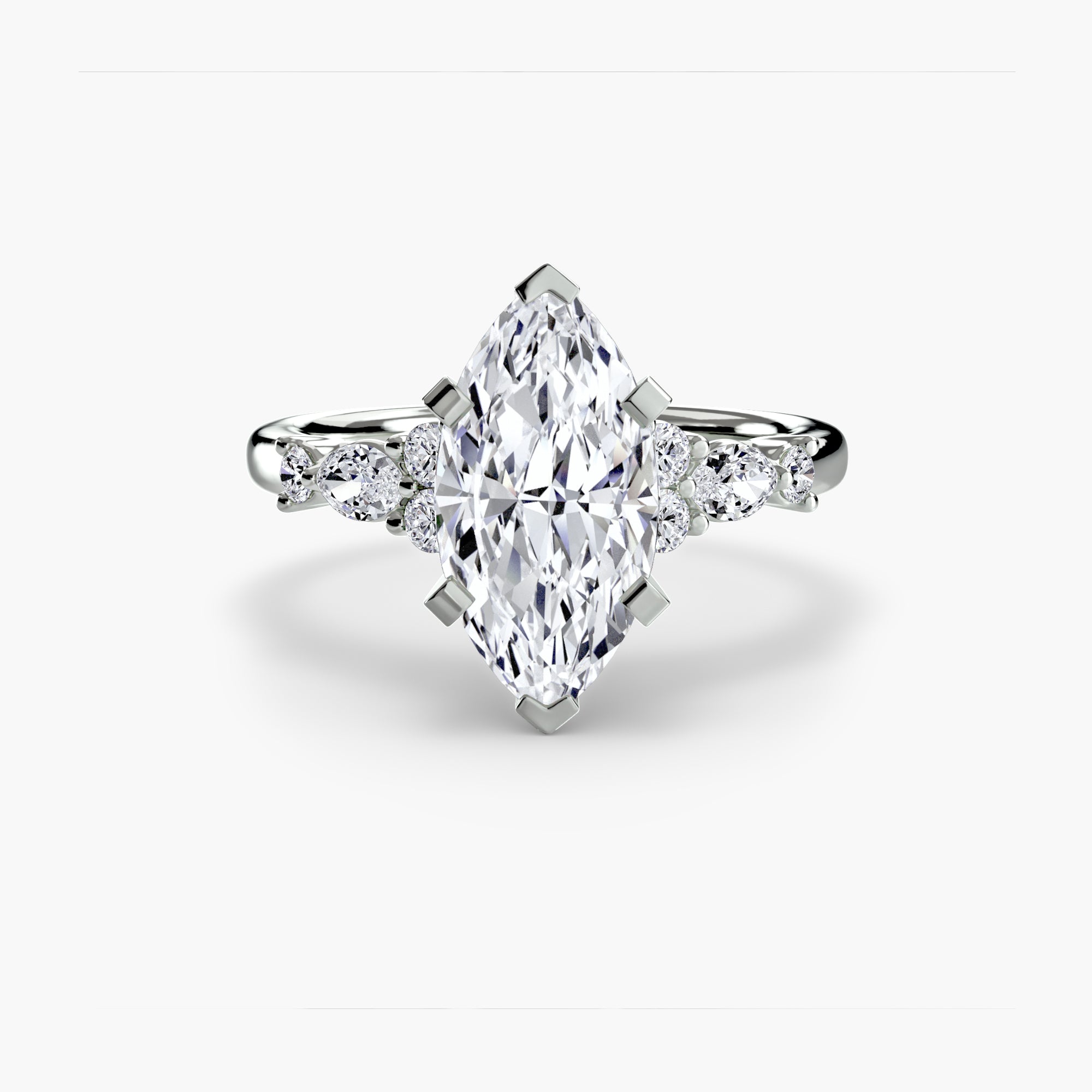 The Floral Accent Solitaire - VYKA Diamonds