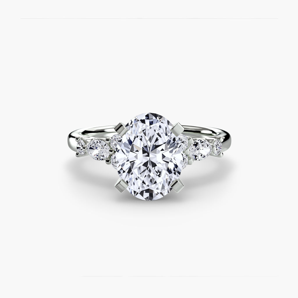 The Floral Accent Solitaire - VYKA Diamonds