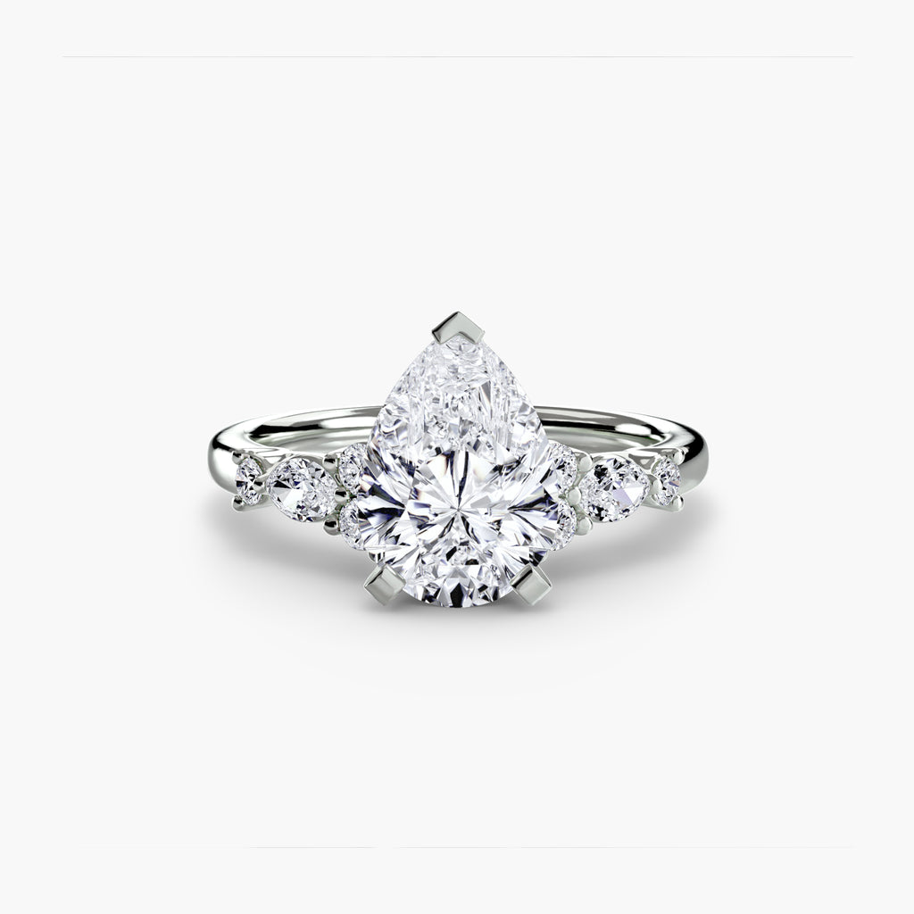 The Floral Accent Solitaire - VYKA Diamonds