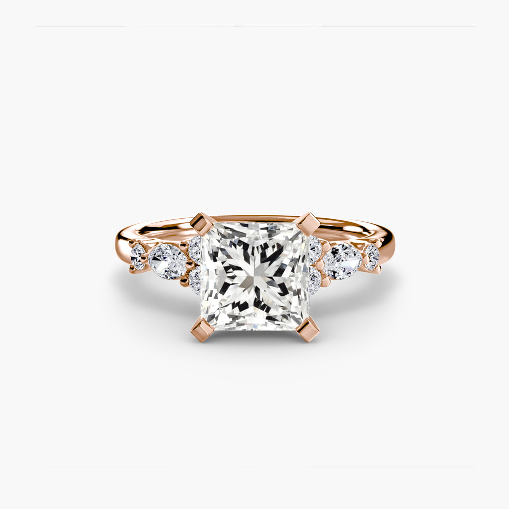 The Floral Accent Solitaire - VYKA Diamonds