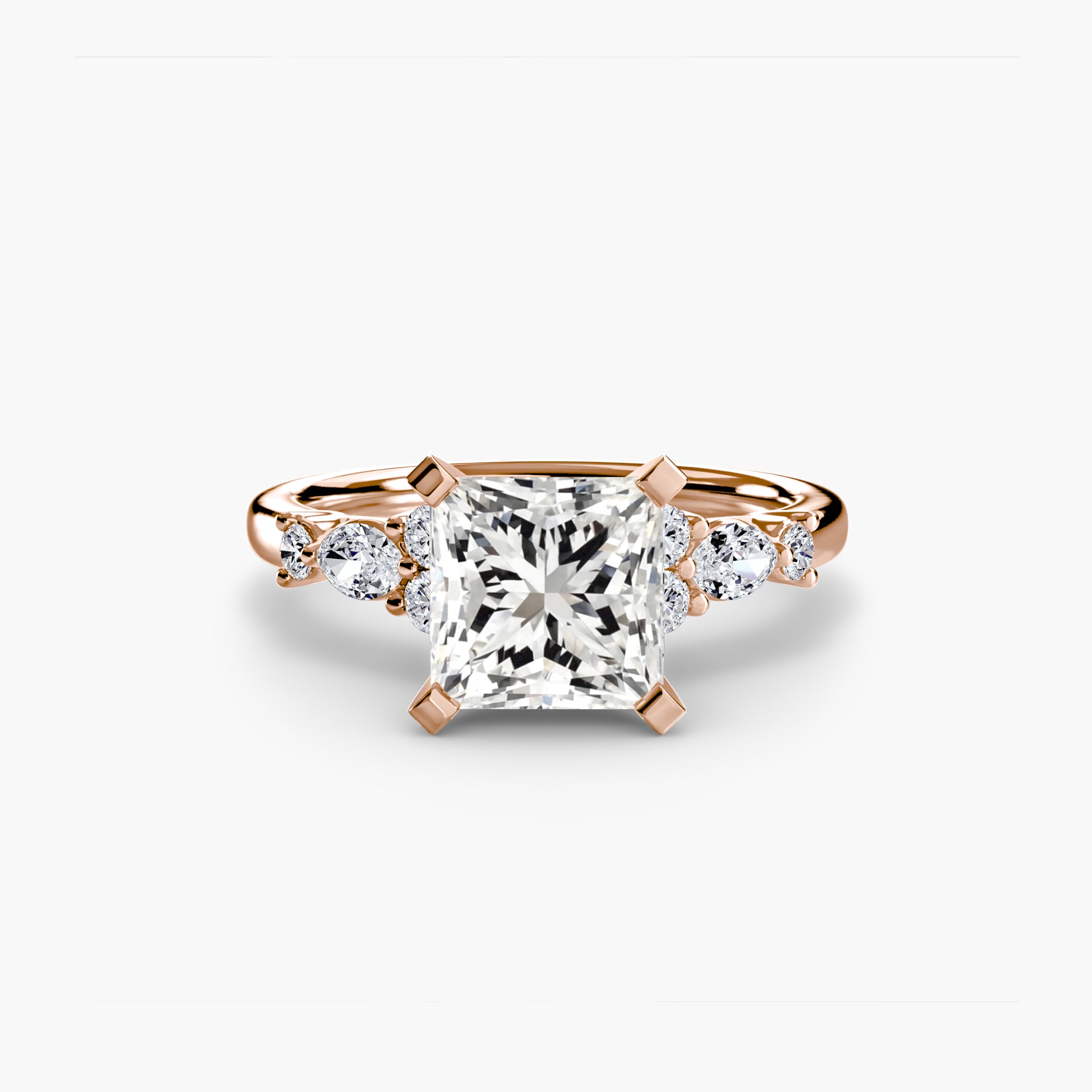 The Floral Accent Solitaire - VYKA Diamonds