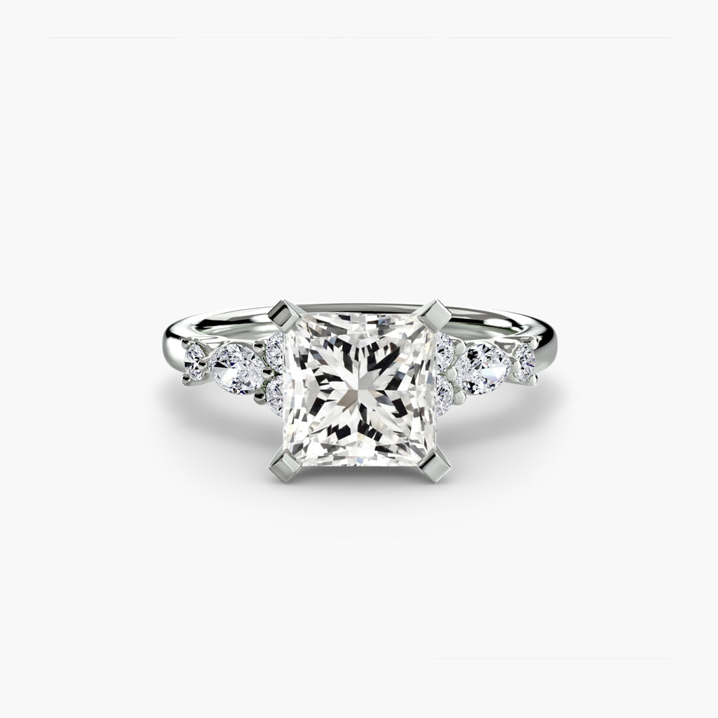 The Floral Accent Solitaire - VYKA Diamonds