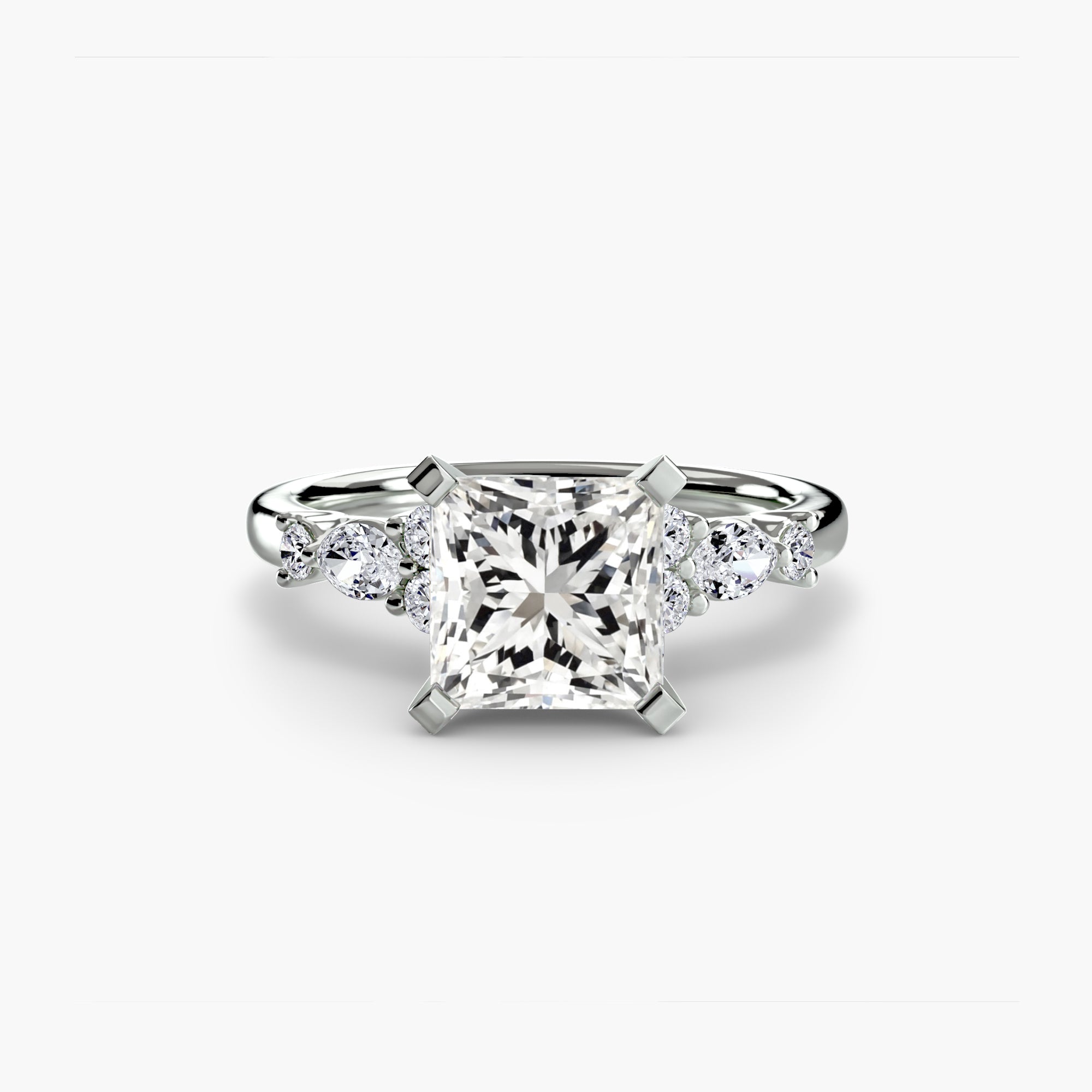 The Floral Accent Solitaire - VYKA Diamonds