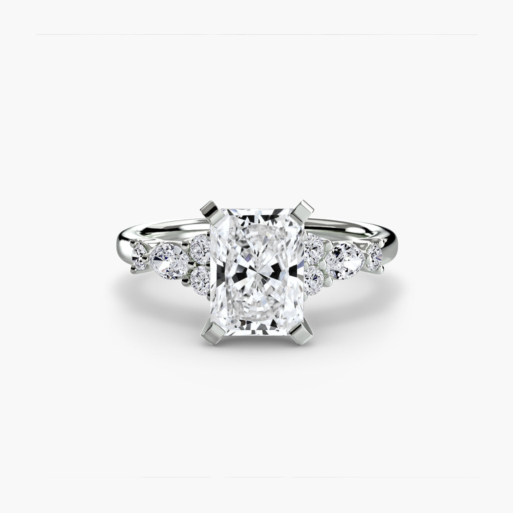 The Floral Accent Solitaire - VYKA Diamonds