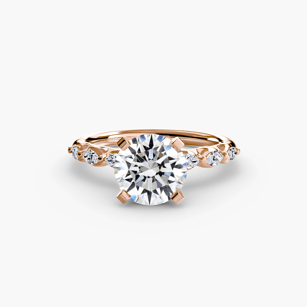 The Floral Accent Solitaire - VYKA Diamonds