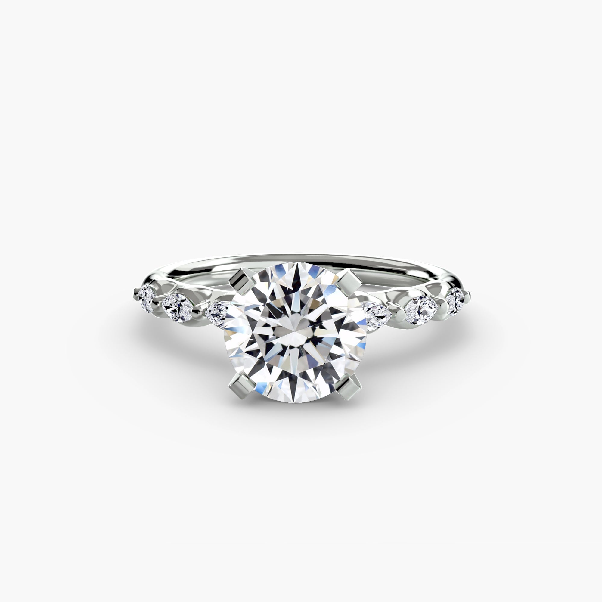 The Floral Accent Solitaire - VYKA Diamonds