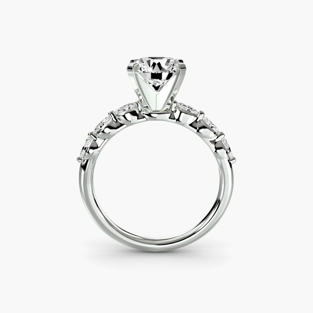 The Floral Accent Solitaire - VYKA Diamonds