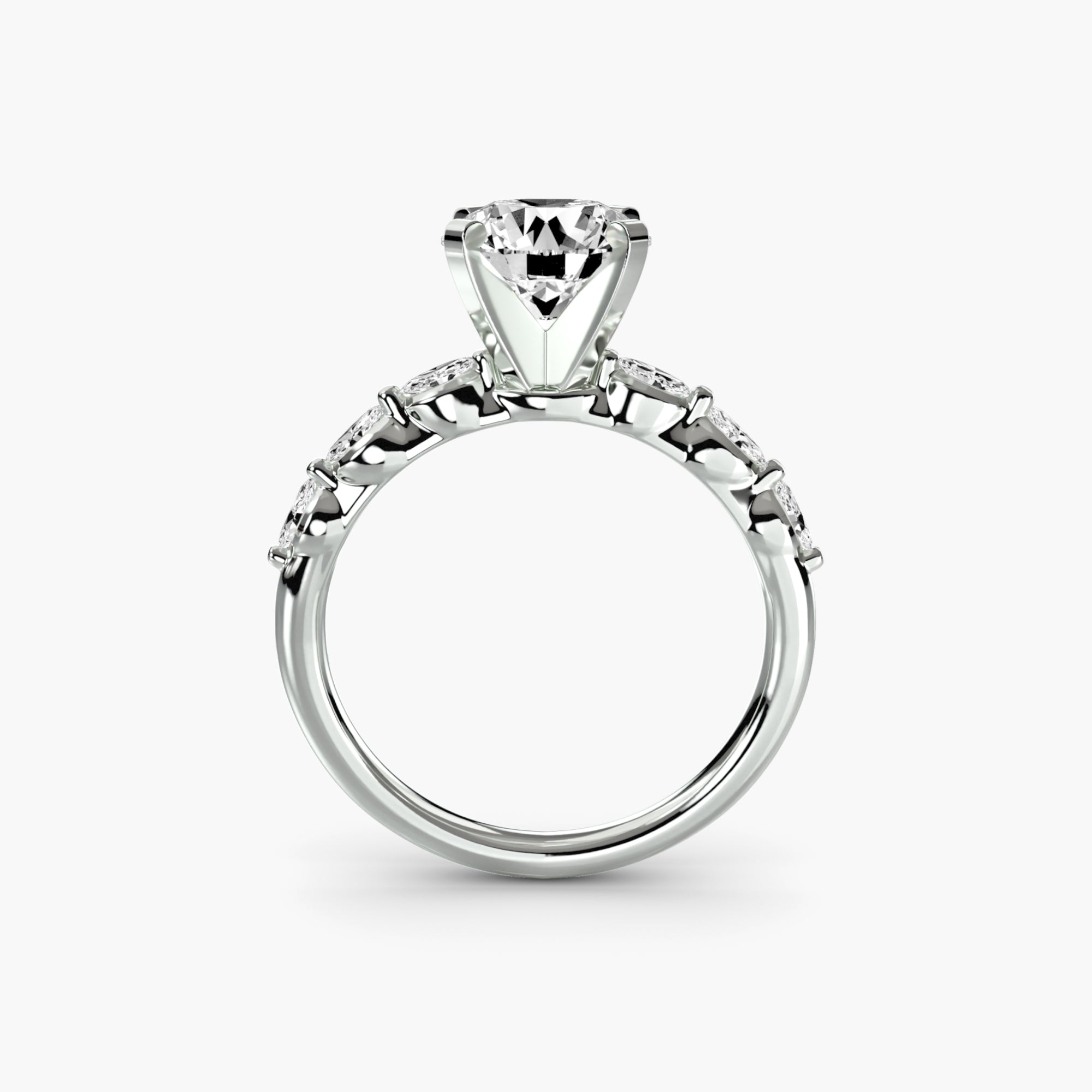 The Floral Accent Solitaire - VYKA Diamonds