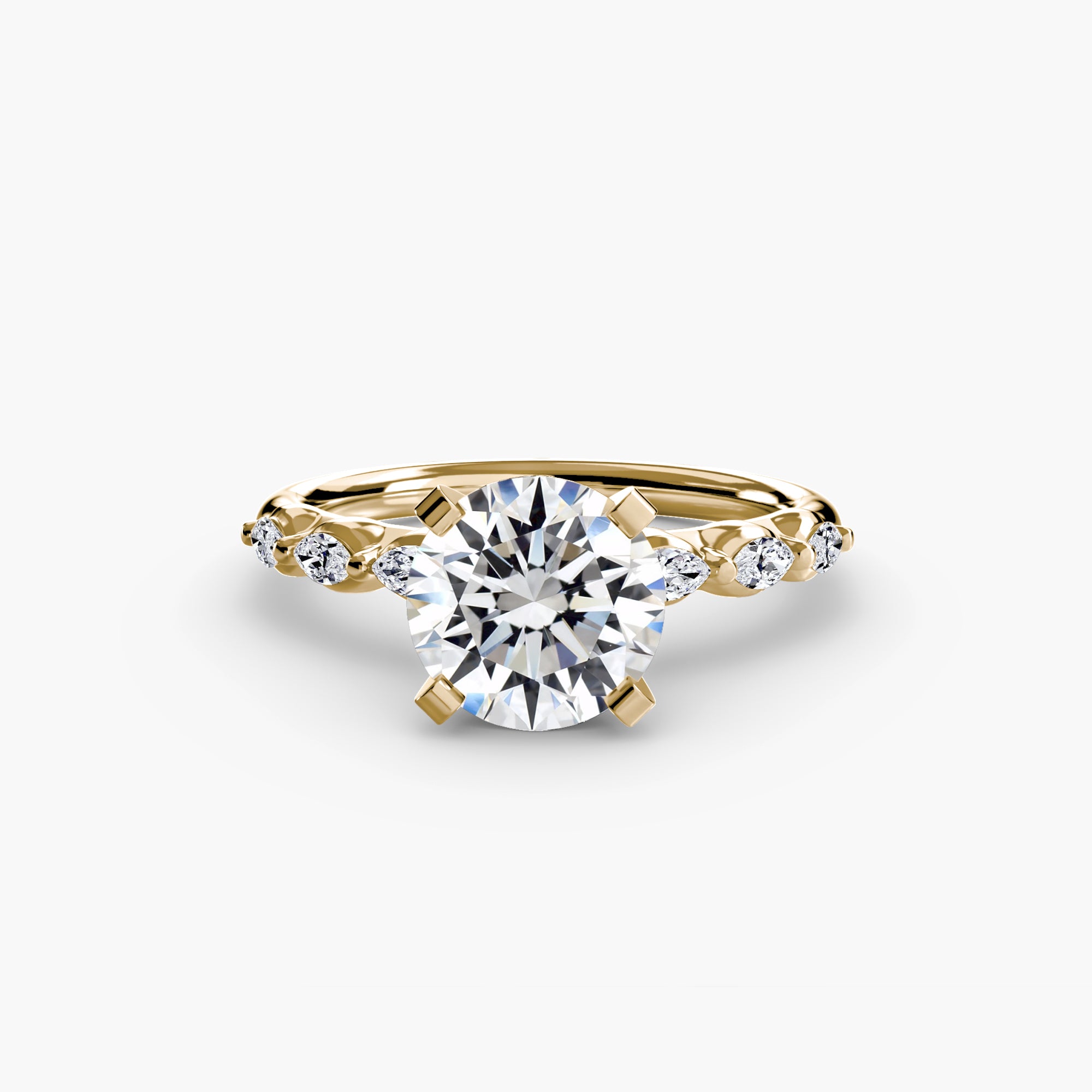 The Floral Accent Solitaire - VYKA Diamonds
