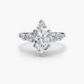 Five Stone Ring with Pavé Band - diamond engagement ring - VYKA Diamonds