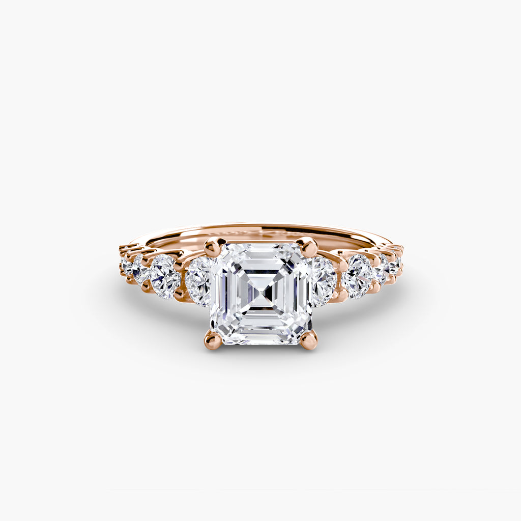 The Graduated Accent Ring - diamond engagement ring - VYKA Diamonds