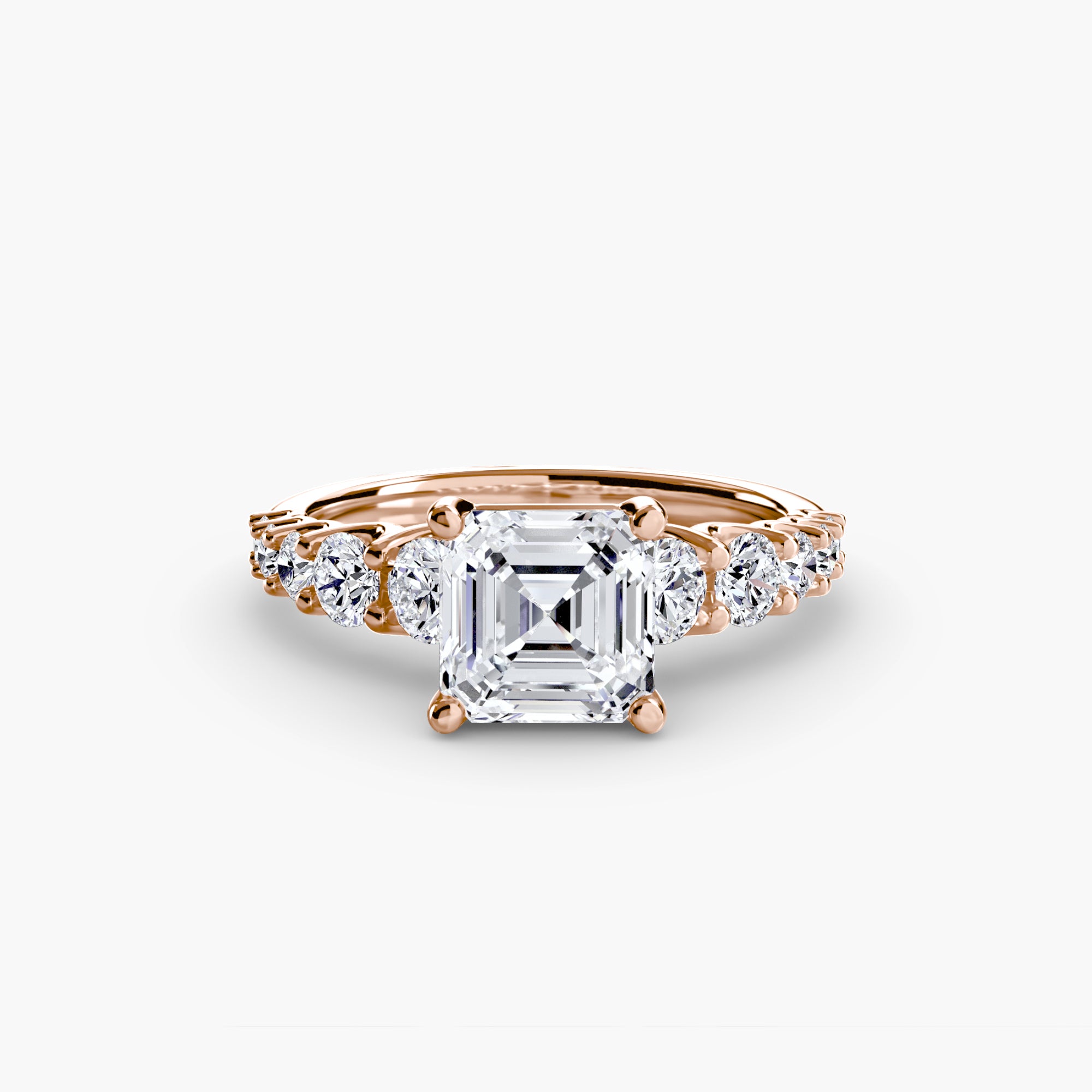 The Graduated Accent Ring - diamond engagement ring - VYKA Diamonds