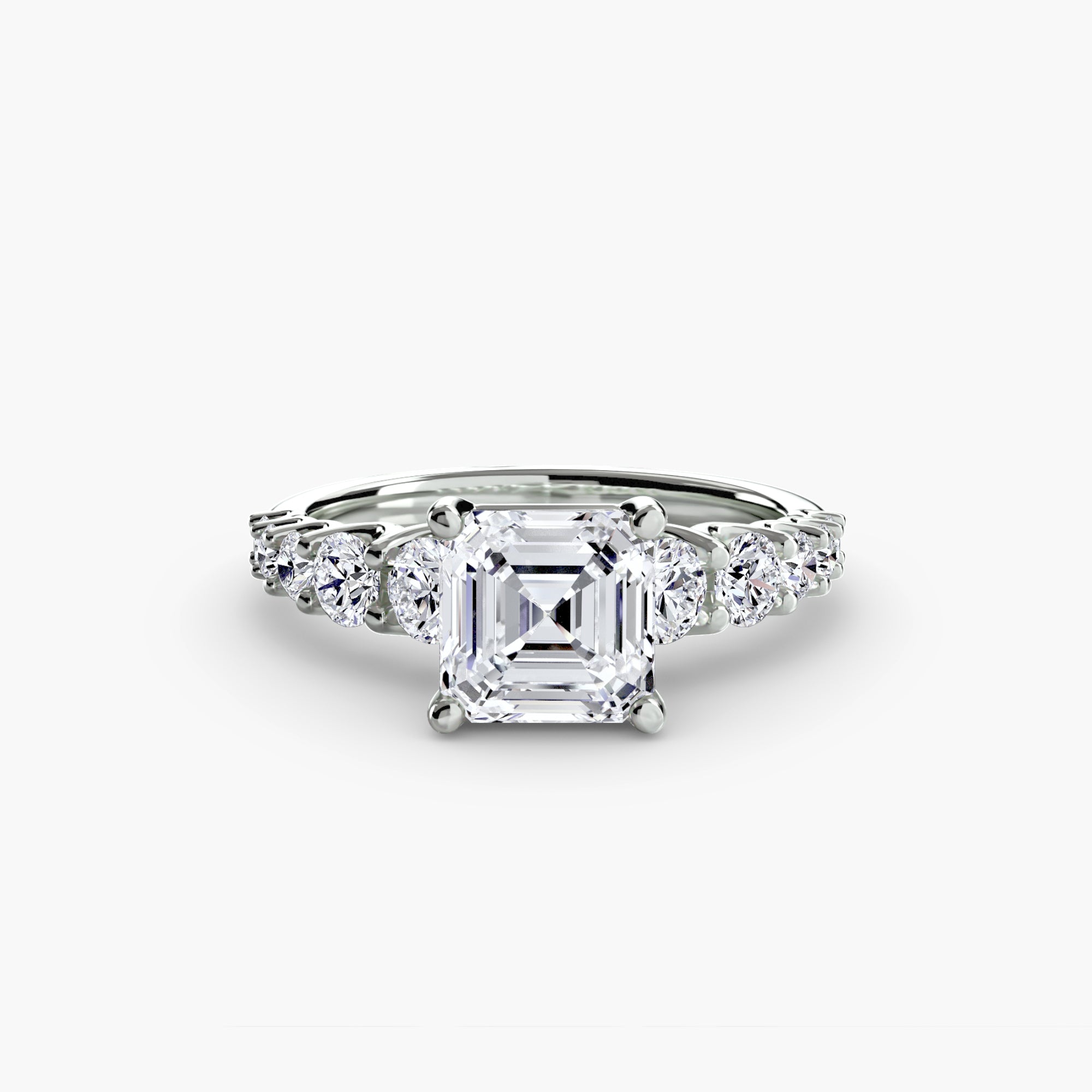 The Graduated Accent Ring - diamond engagement ring - VYKA Diamonds
