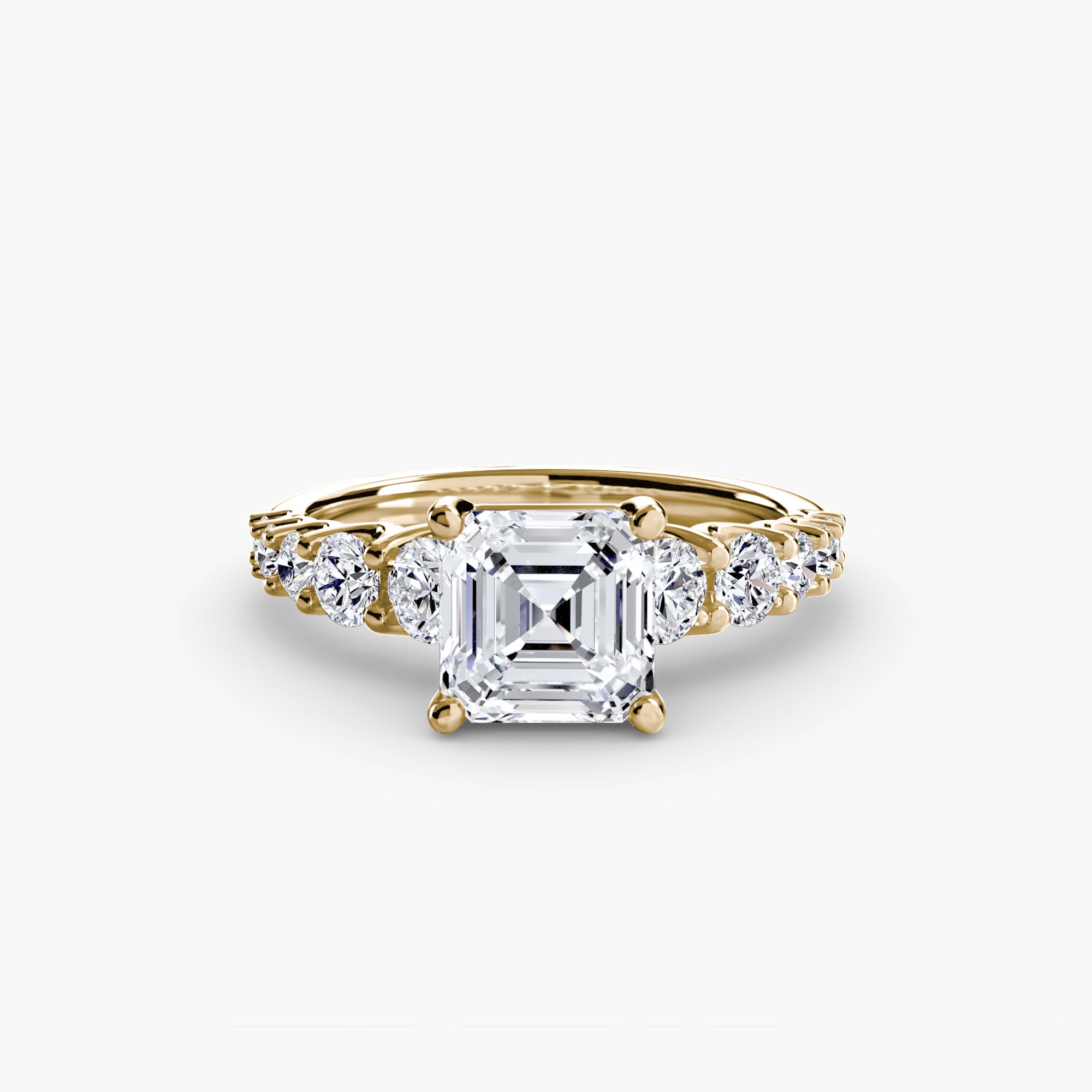 The Graduated Accent Ring - diamond engagement ring - VYKA Diamonds