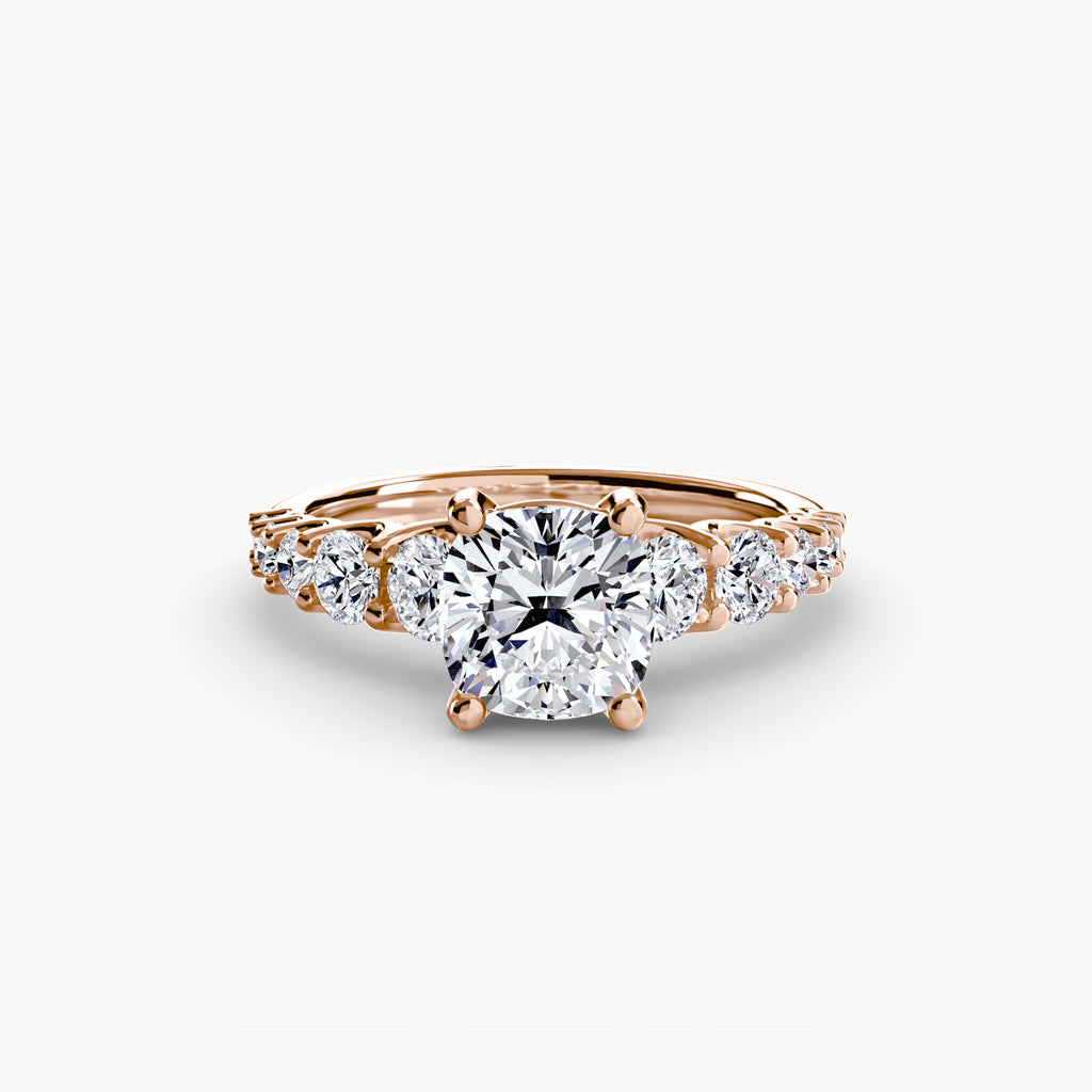 The Graduated Accent Ring - diamond engagement ring - VYKA Diamonds