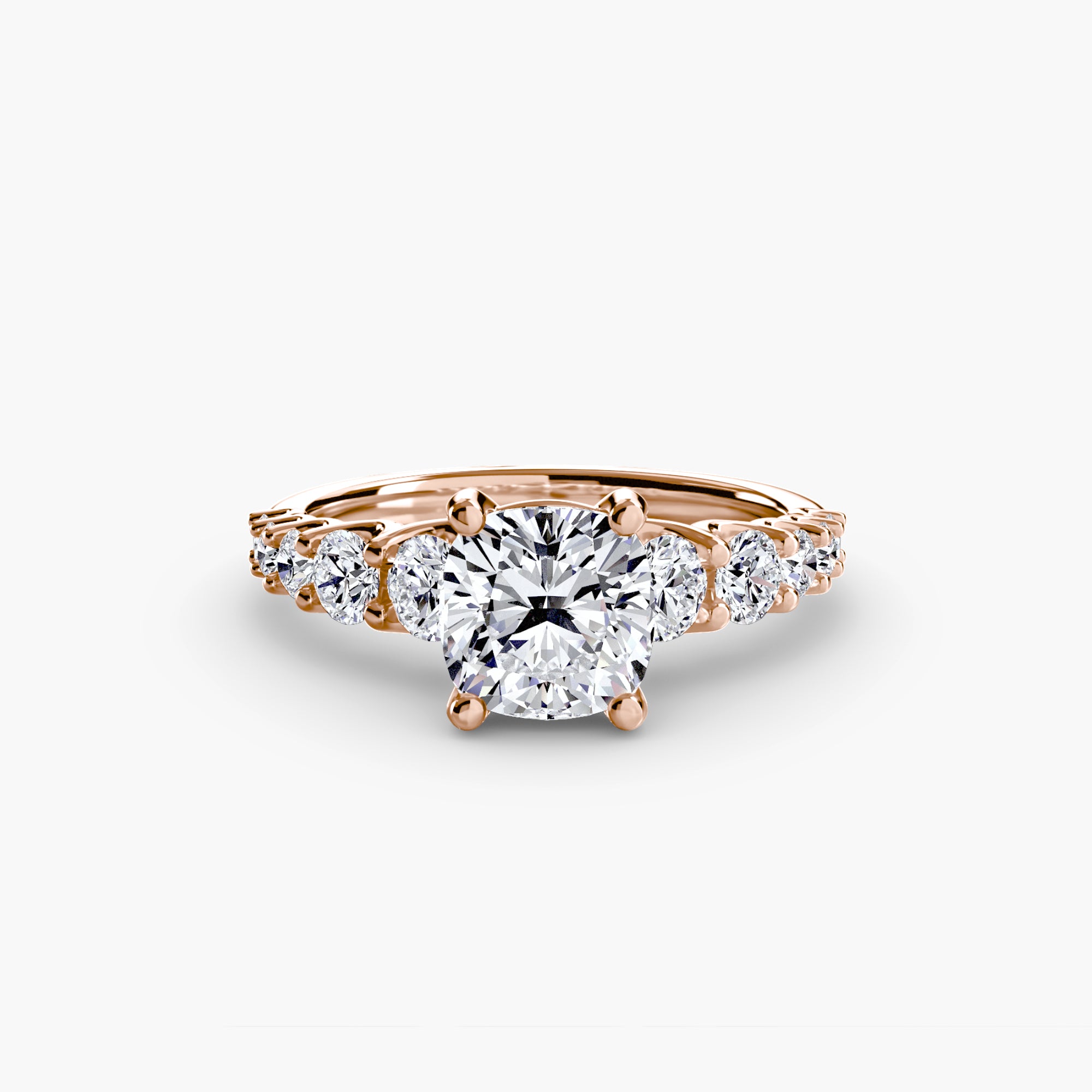 The Graduated Accent Ring - diamond engagement ring - VYKA Diamonds