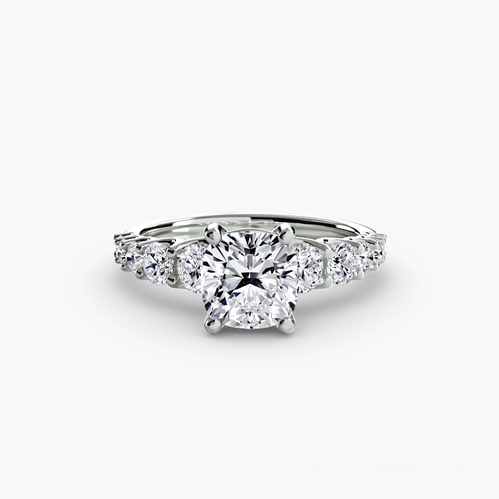 The Graduated Accent Ring - diamond engagement ring - VYKA Diamonds