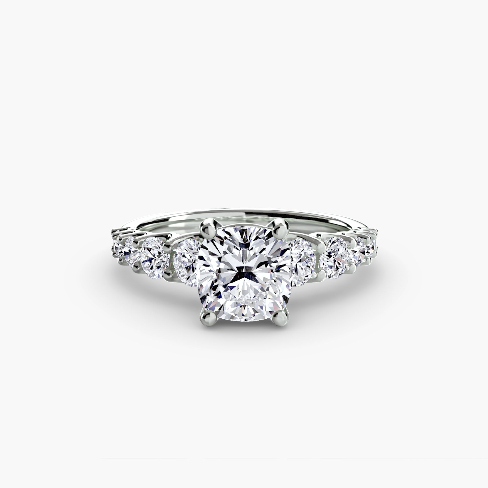 The Graduated Accent Ring - diamond engagement ring - VYKA Diamonds