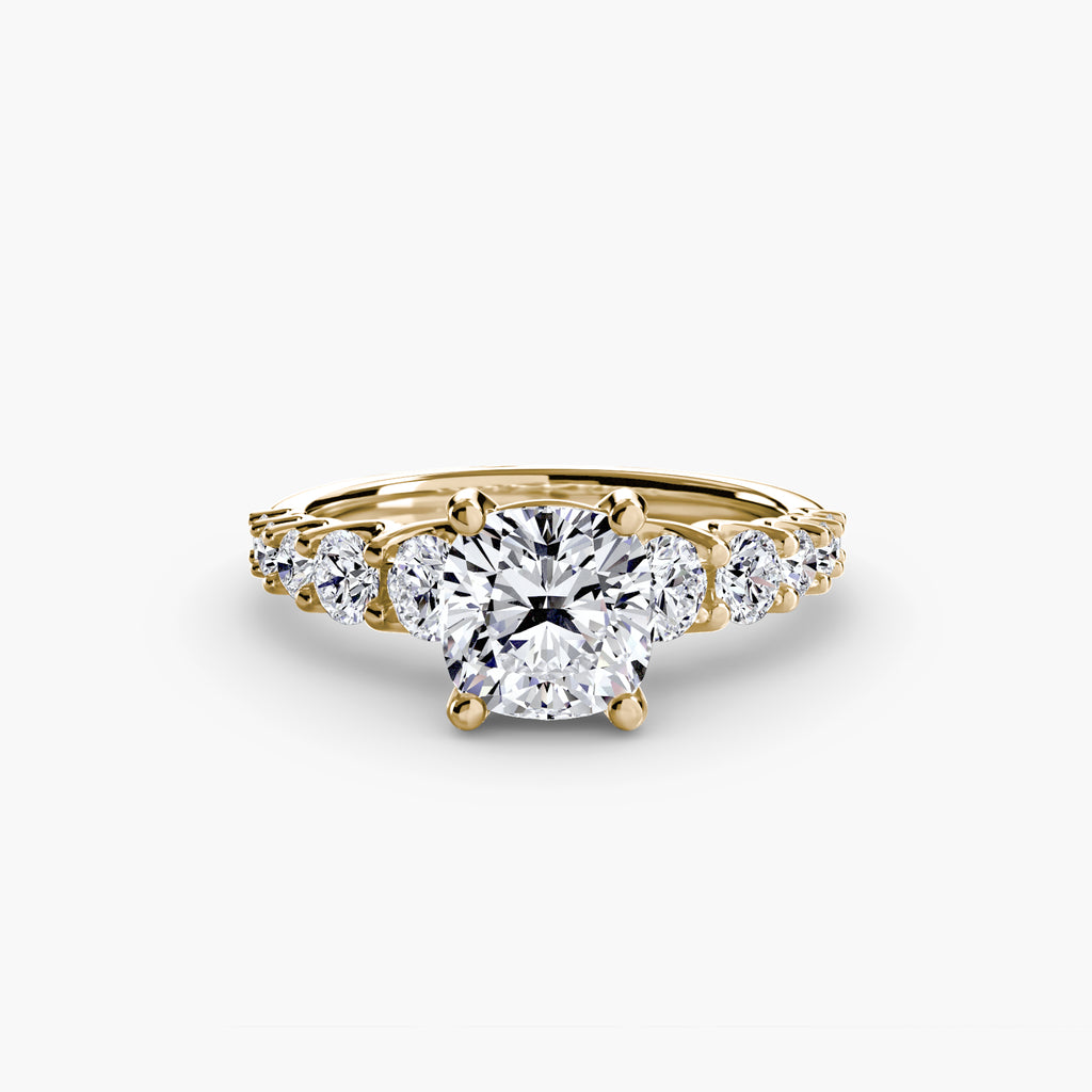 The Graduated Accent Ring - diamond engagement ring - VYKA Diamonds