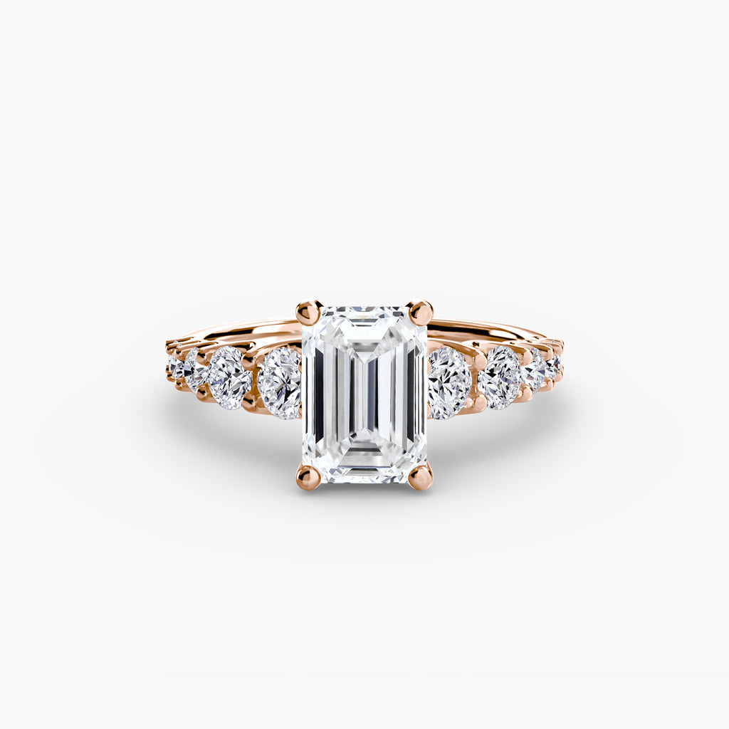 The Graduated Accent Ring - diamond engagement ring - VYKA Diamonds