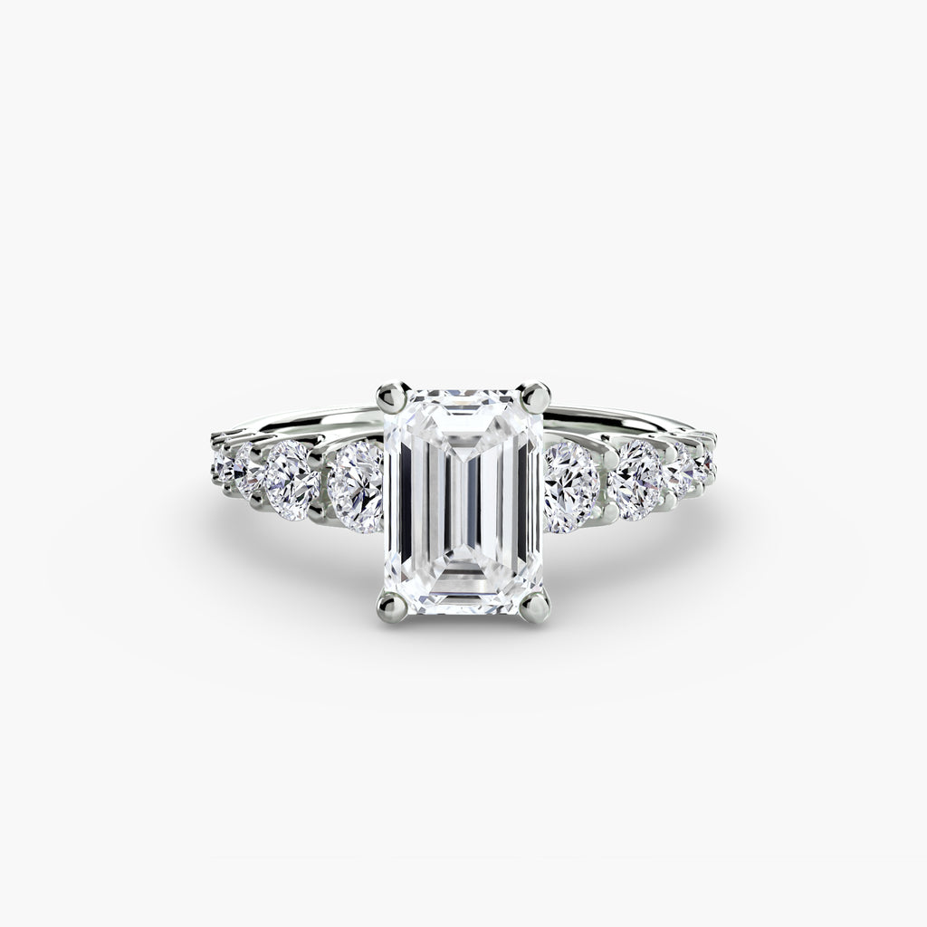 The Graduated Accent Ring - diamond engagement ring - VYKA Diamonds