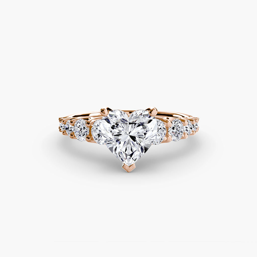 The Graduated Accent Ring - diamond engagement ring - VYKA Diamonds