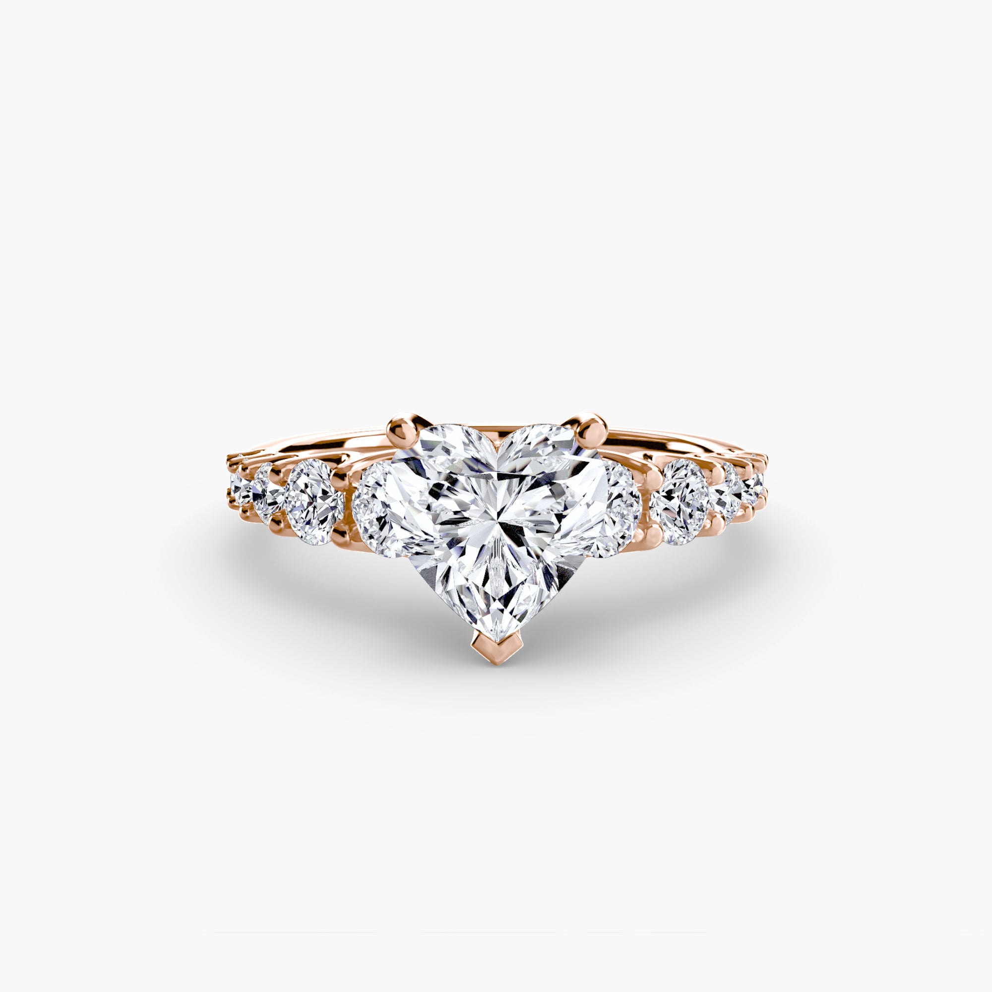 The Graduated Accent Ring - diamond engagement ring - VYKA Diamonds