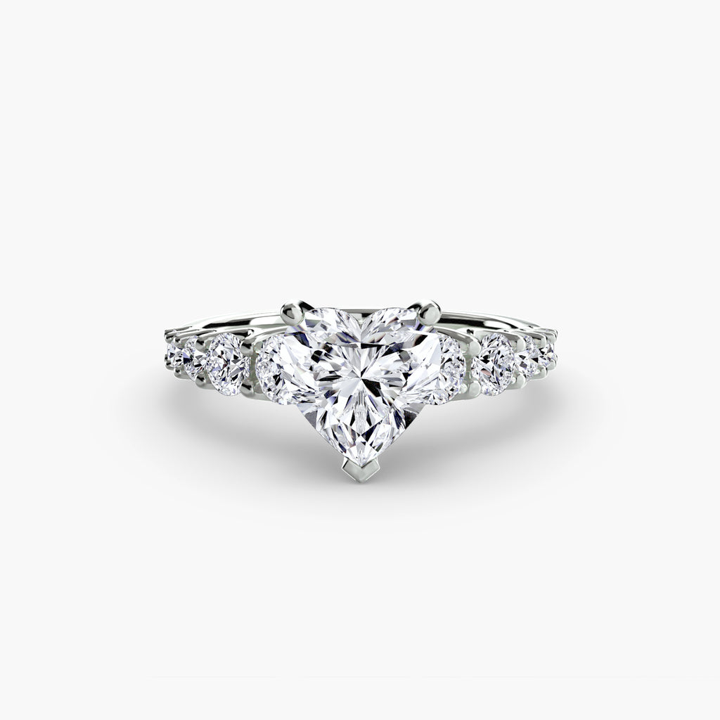 The Graduated Accent Ring - diamond engagement ring - VYKA Diamonds
