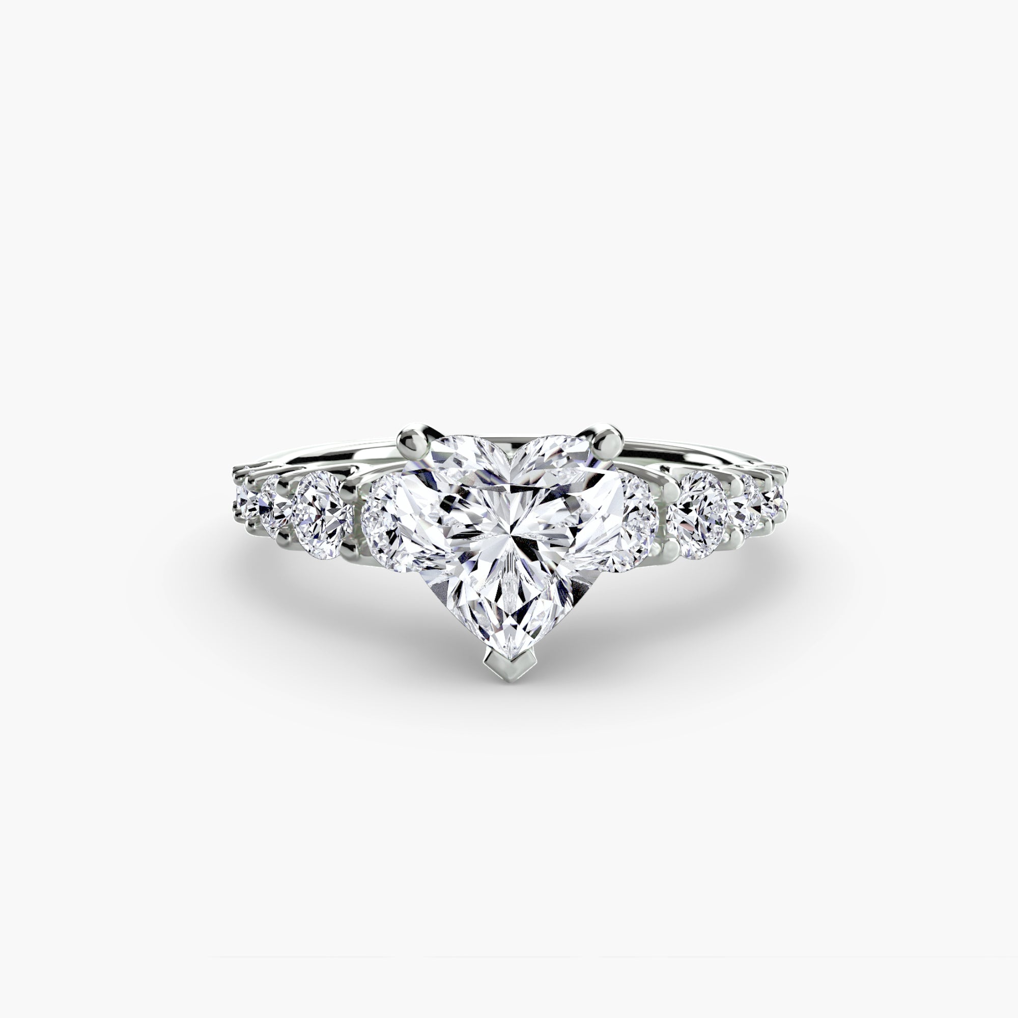 The Graduated Accent Ring - diamond engagement ring - VYKA Diamonds