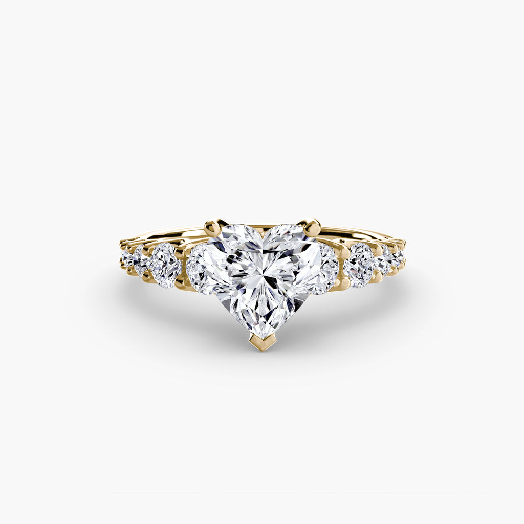 The Graduated Accent Ring - diamond engagement ring - VYKA Diamonds