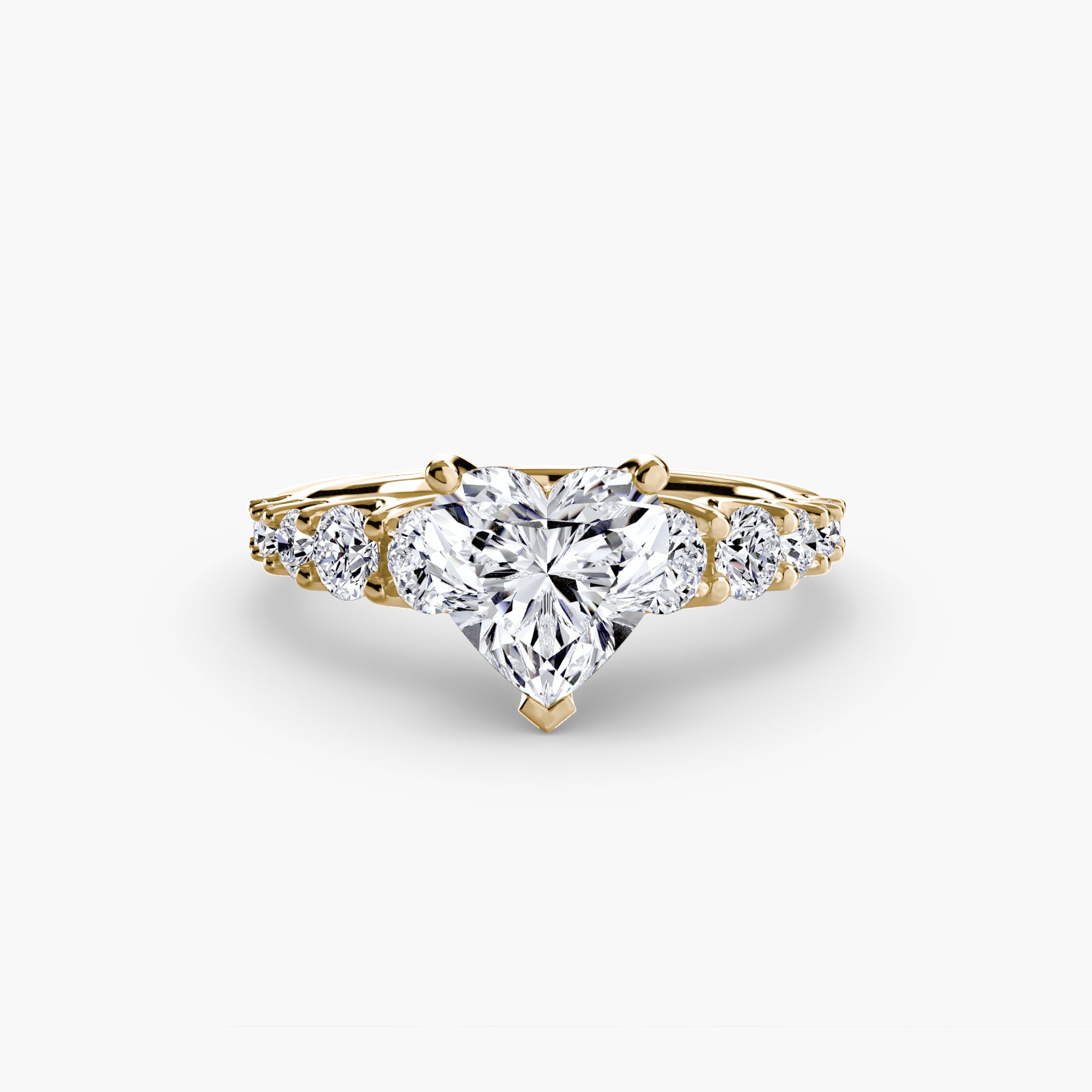 The Graduated Accent Ring - diamond engagement ring - VYKA Diamonds