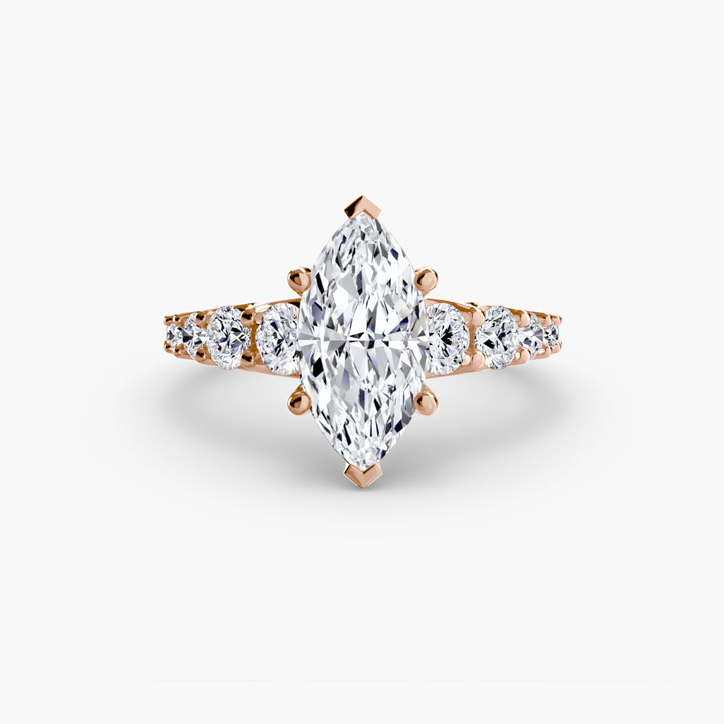 The Graduated Accent Ring - diamond engagement ring - VYKA Diamonds
