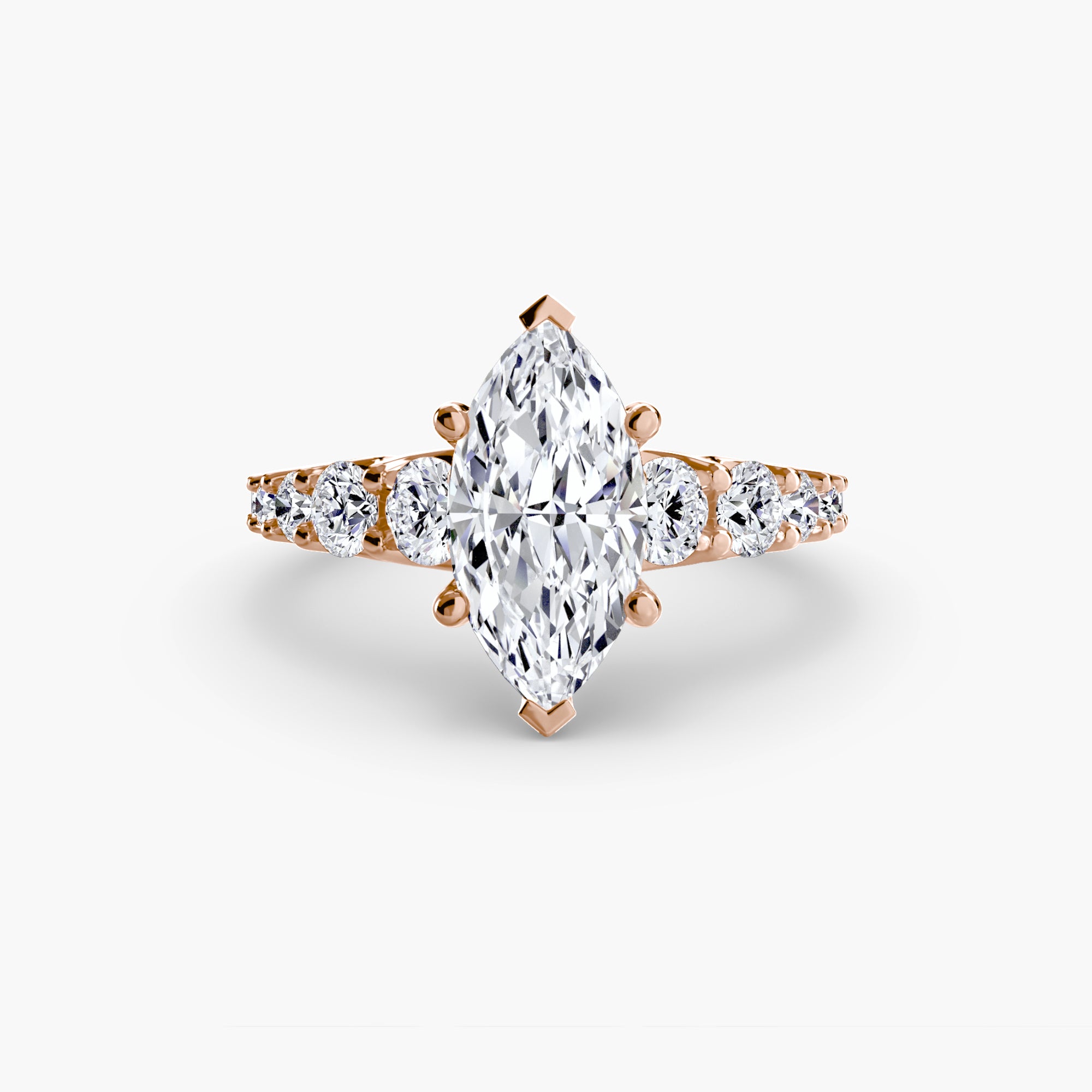 The Graduated Accent Ring - diamond engagement ring - VYKA Diamonds