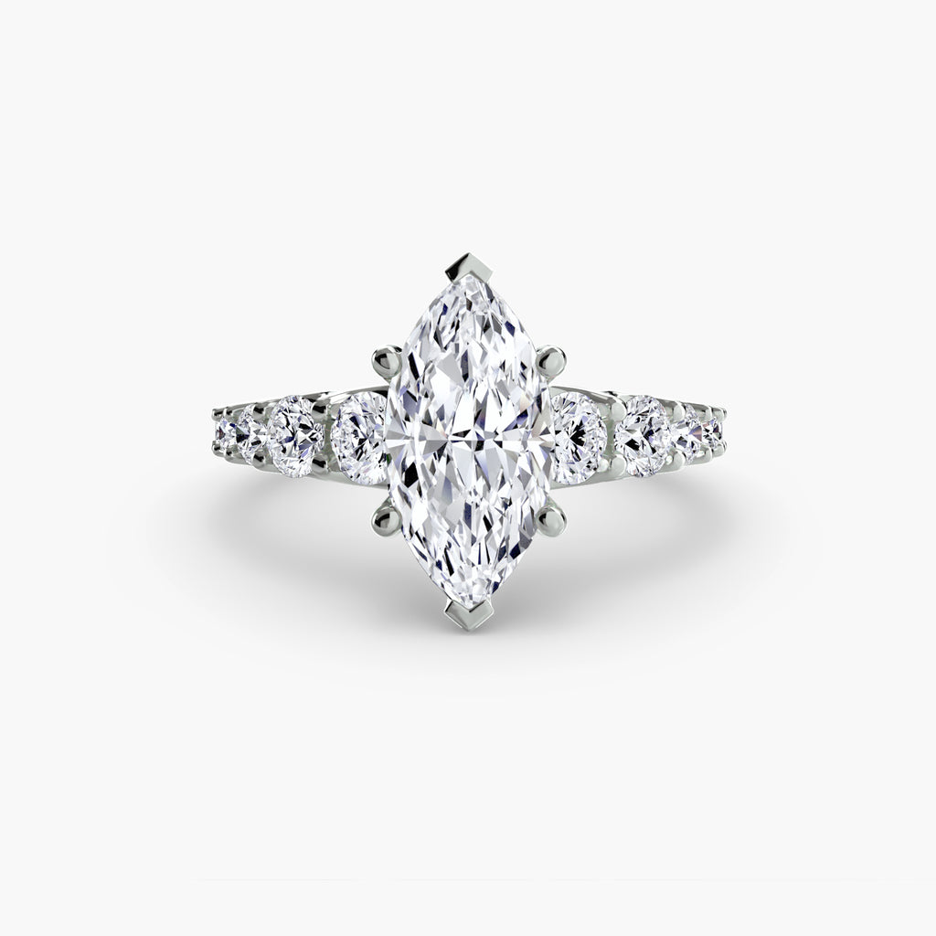 The Graduated Accent Ring - diamond engagement ring - VYKA Diamonds
