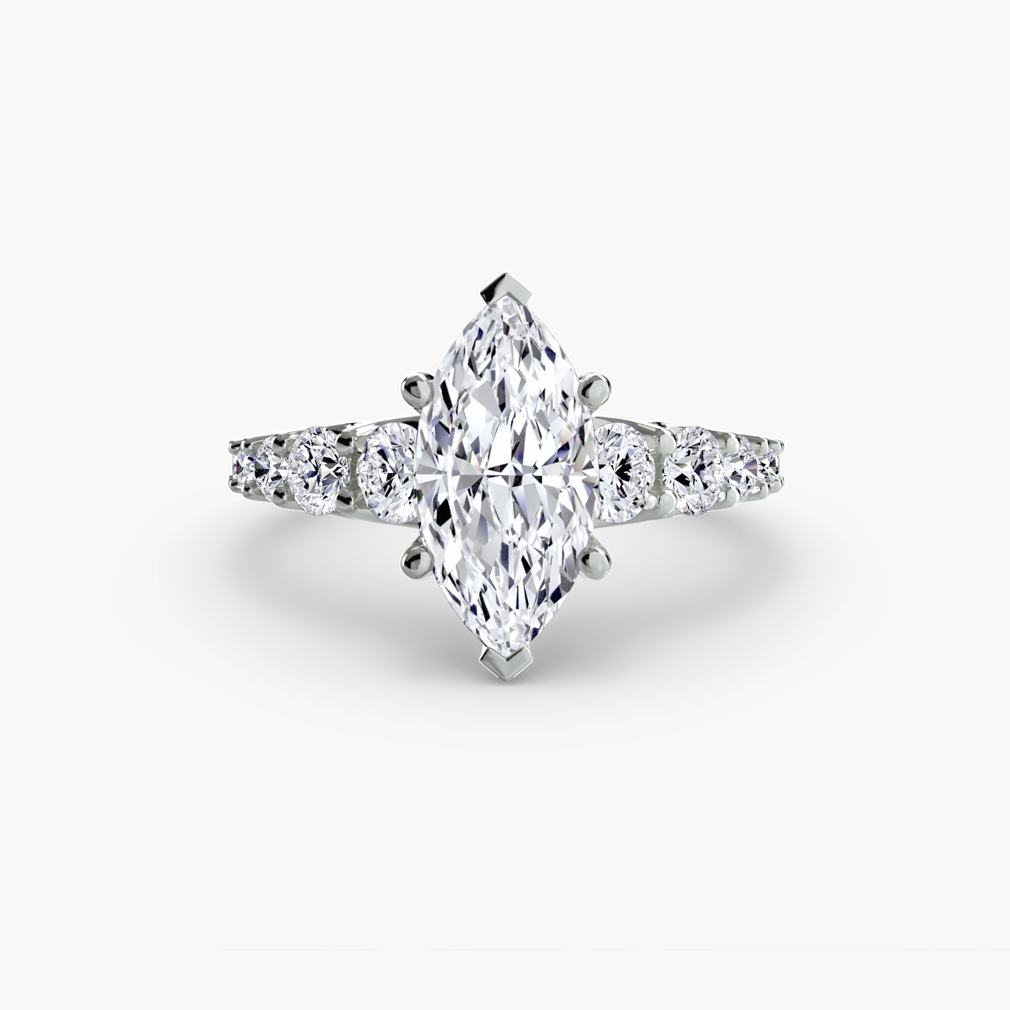 The Graduated Accent Ring - diamond engagement ring - VYKA Diamonds