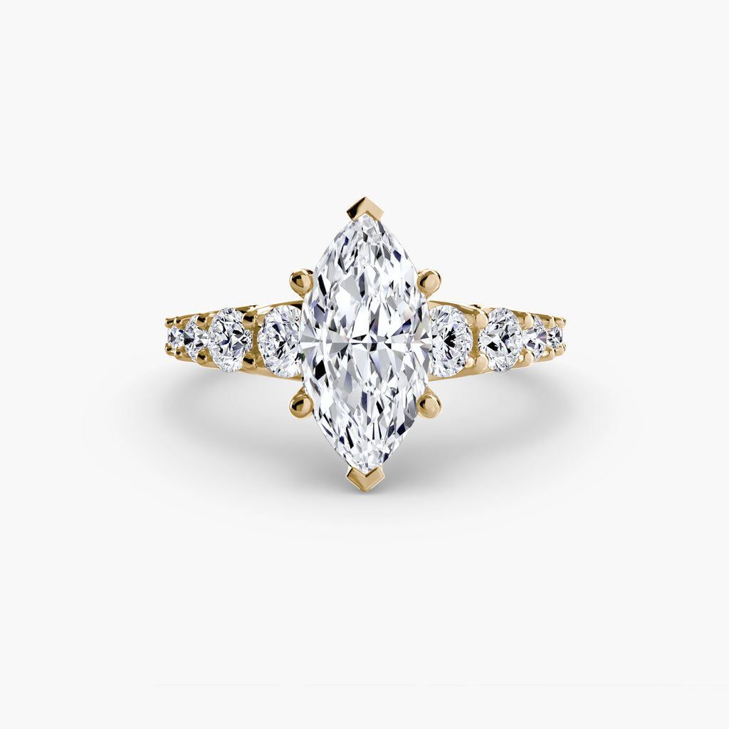 The Graduated Accent Ring - diamond engagement ring - VYKA Diamonds