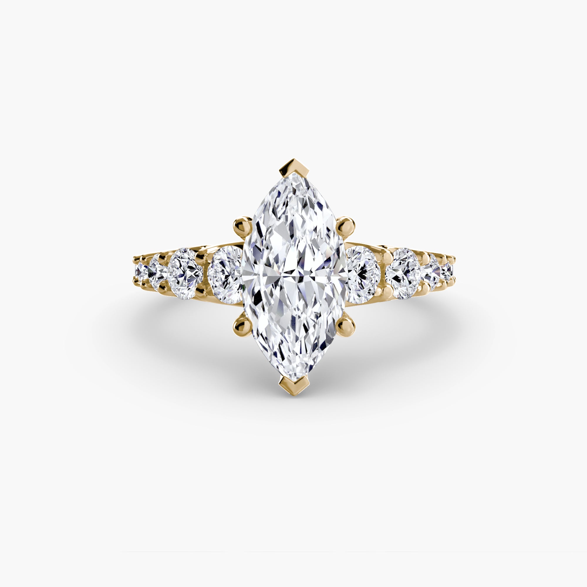 The Graduated Accent Ring - diamond engagement ring - VYKA Diamonds