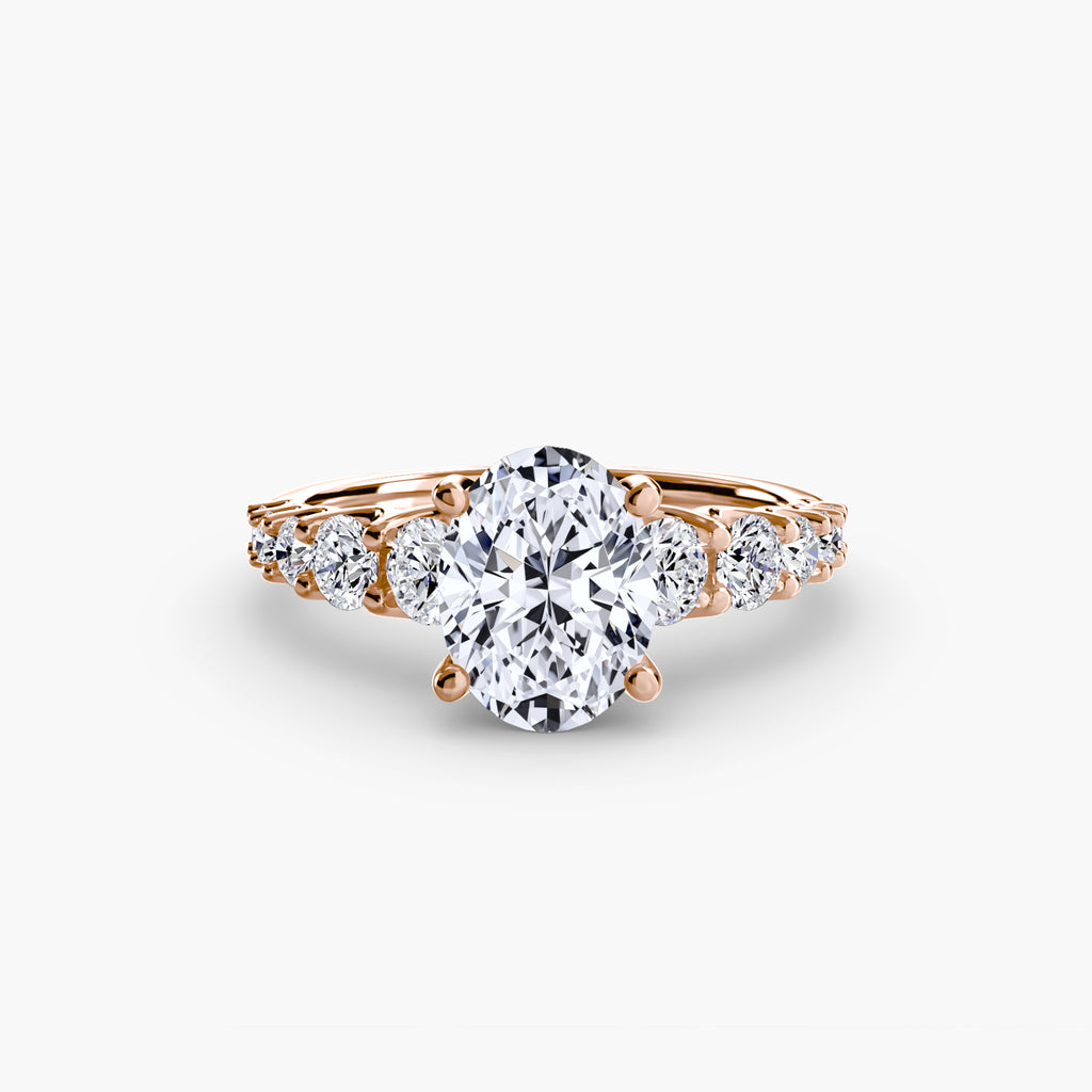 The Graduated Accent Ring - diamond engagement ring - VYKA Diamonds