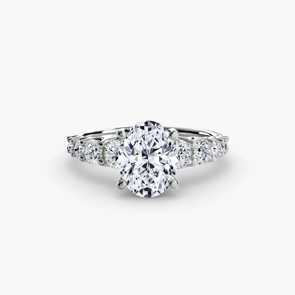 The Graduated Accent Ring - diamond engagement ring - VYKA Diamonds