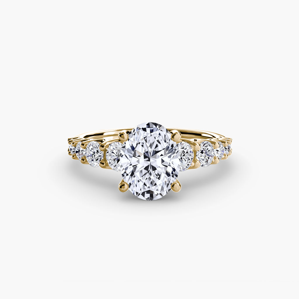 The Graduated Accent Ring - diamond engagement ring - VYKA Diamonds