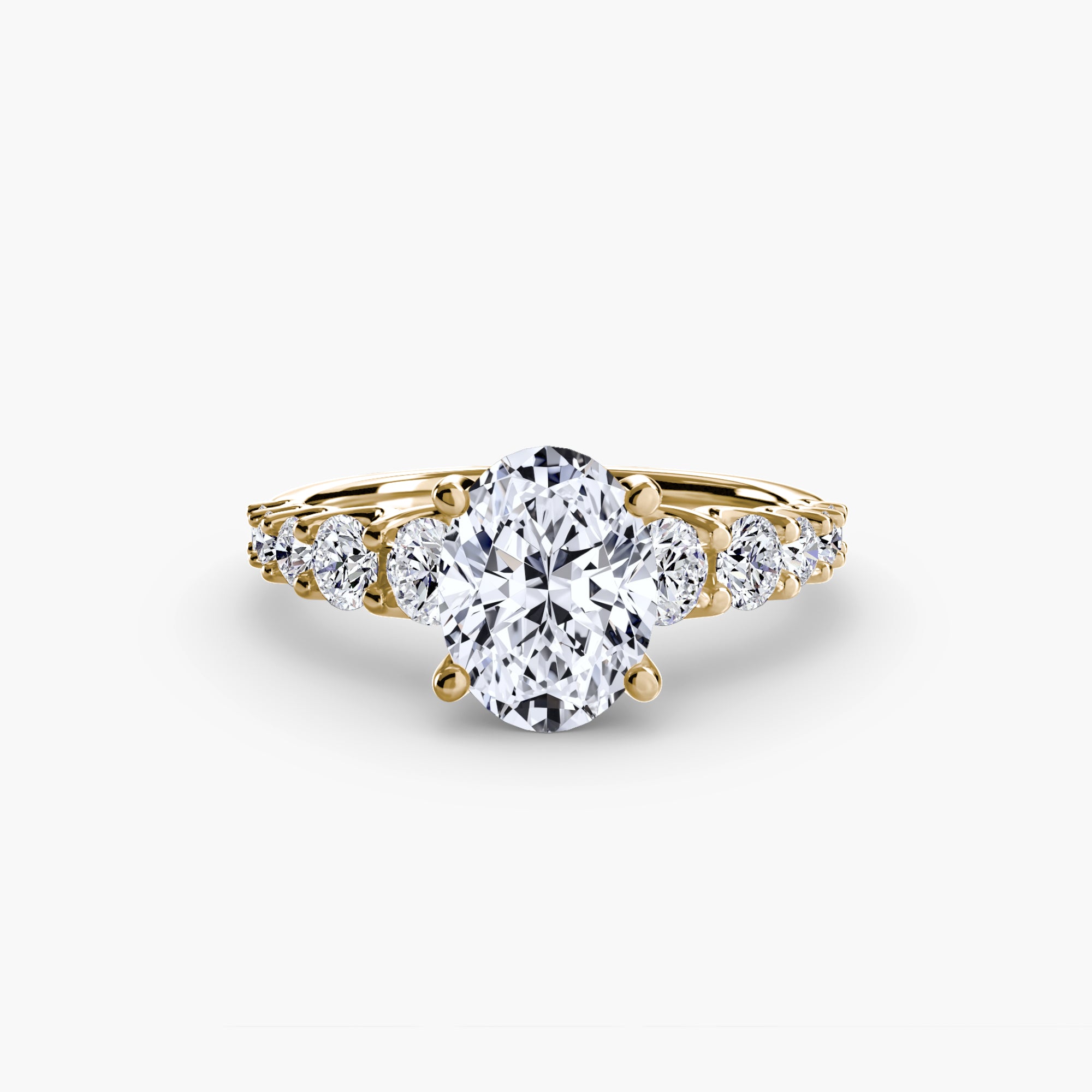 The Graduated Accent Ring - diamond engagement ring - VYKA Diamonds