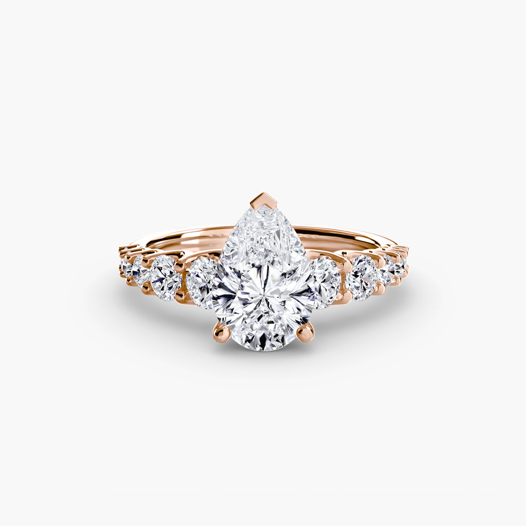 The Graduated Accent Ring - diamond engagement ring - VYKA Diamonds