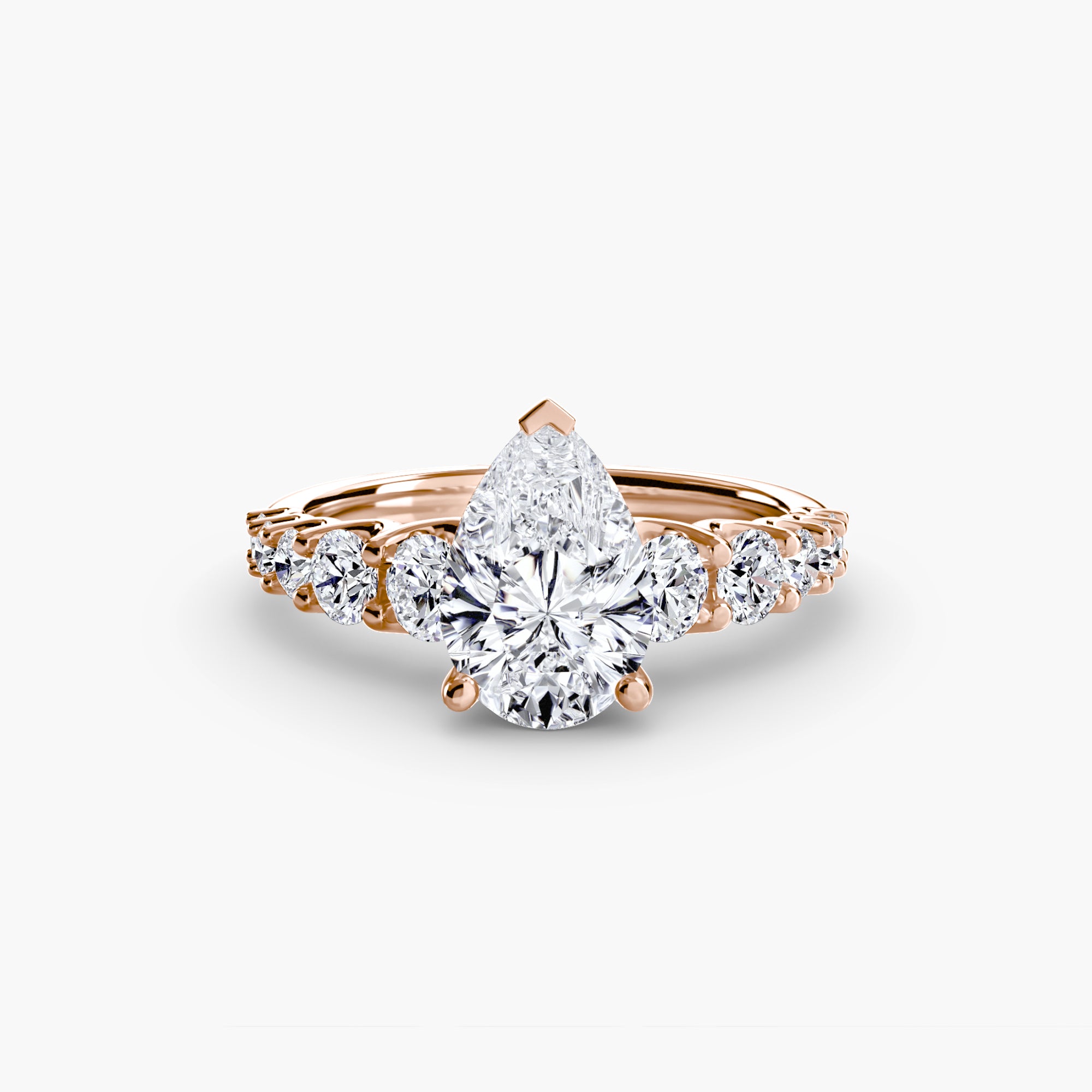 The Graduated Accent Ring - diamond engagement ring - VYKA Diamonds