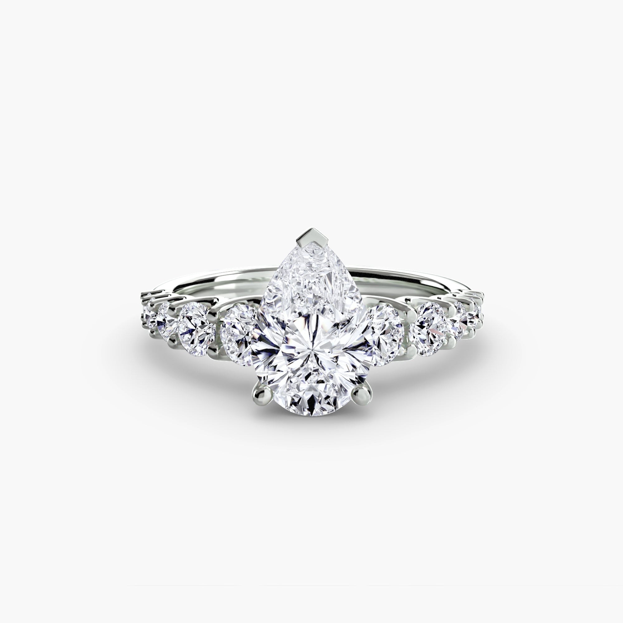 The Graduated Accent Ring - diamond engagement ring - VYKA Diamonds
