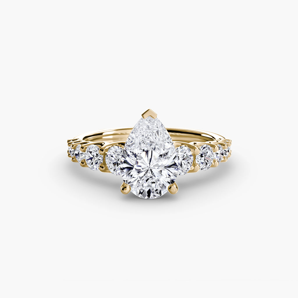 The Graduated Accent Ring - diamond engagement ring - VYKA Diamonds
