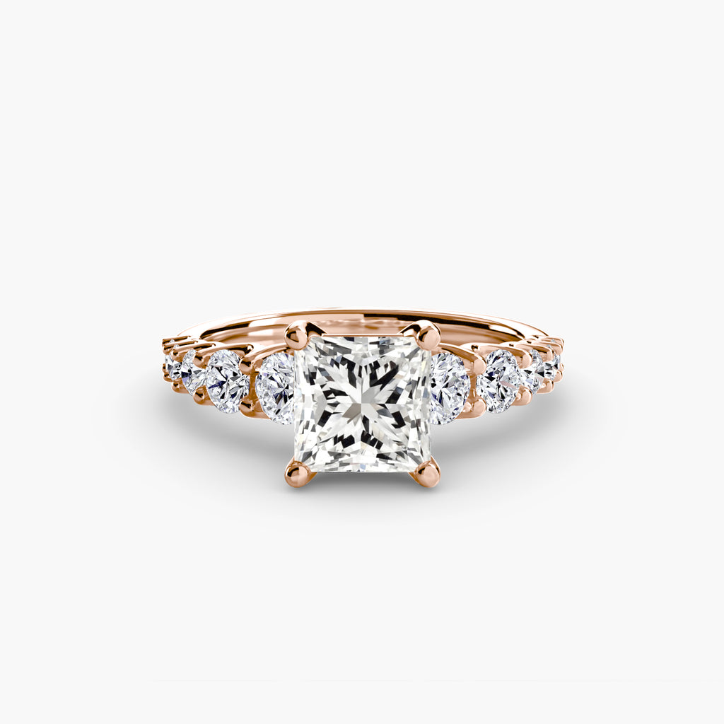 The Graduated Accent Ring - diamond engagement ring - VYKA Diamonds