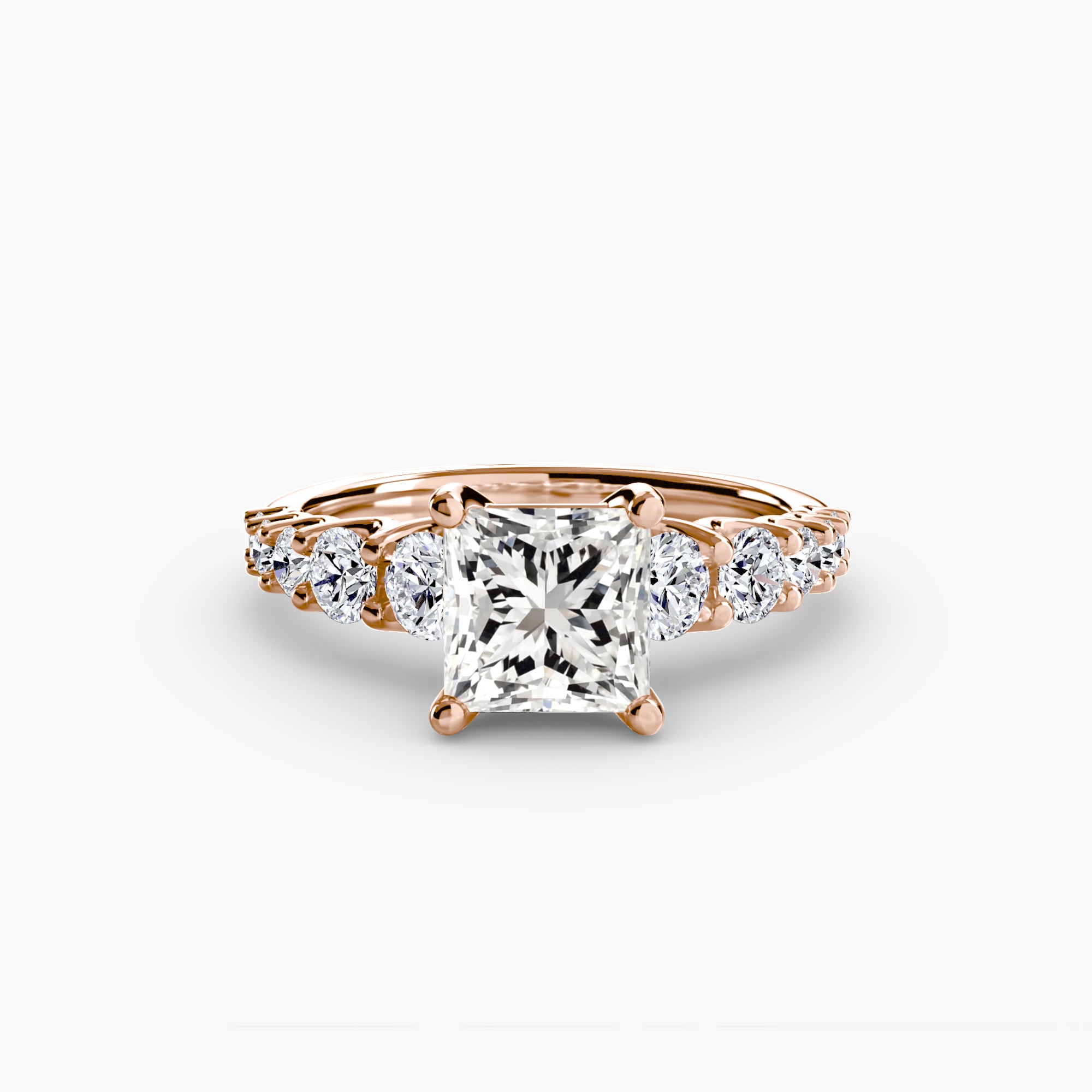 The Graduated Accent Ring - diamond engagement ring - VYKA Diamonds