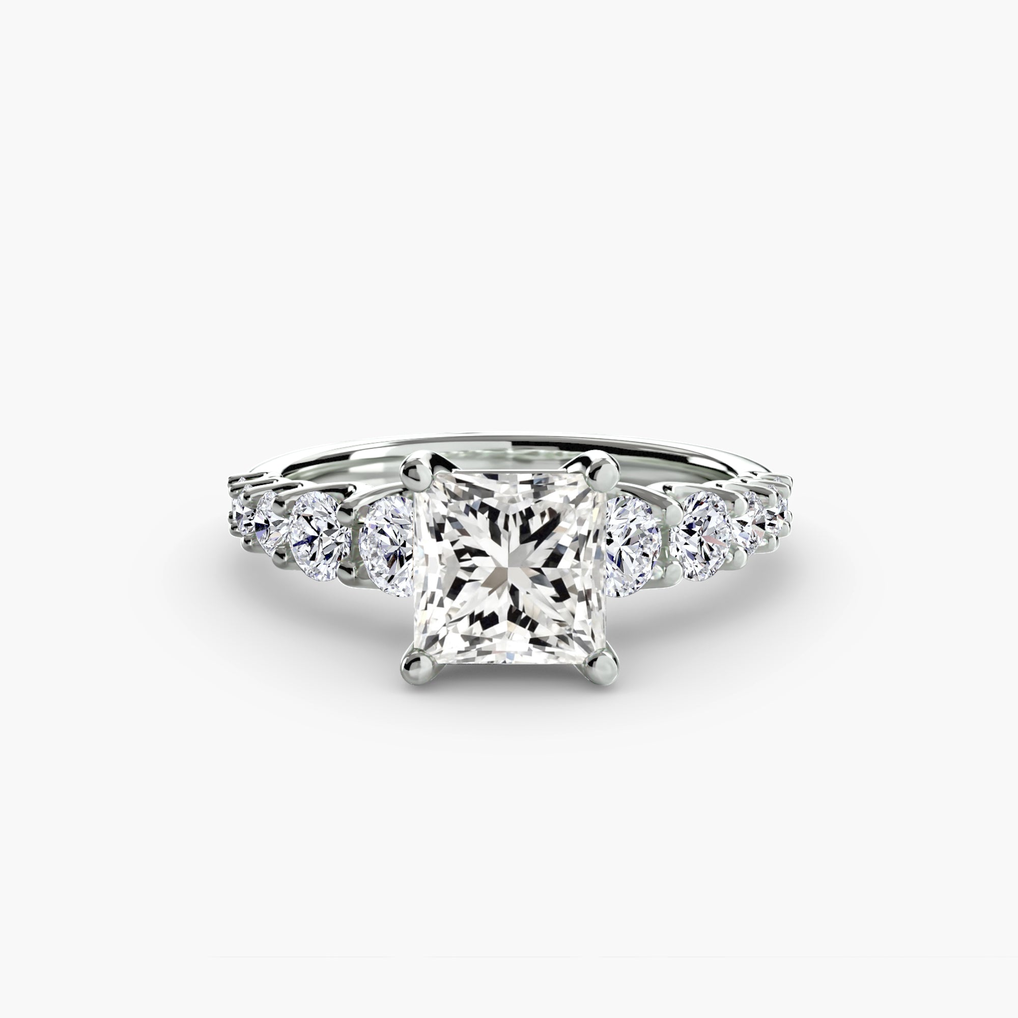 The Graduated Accent Ring - diamond engagement ring - VYKA Diamonds